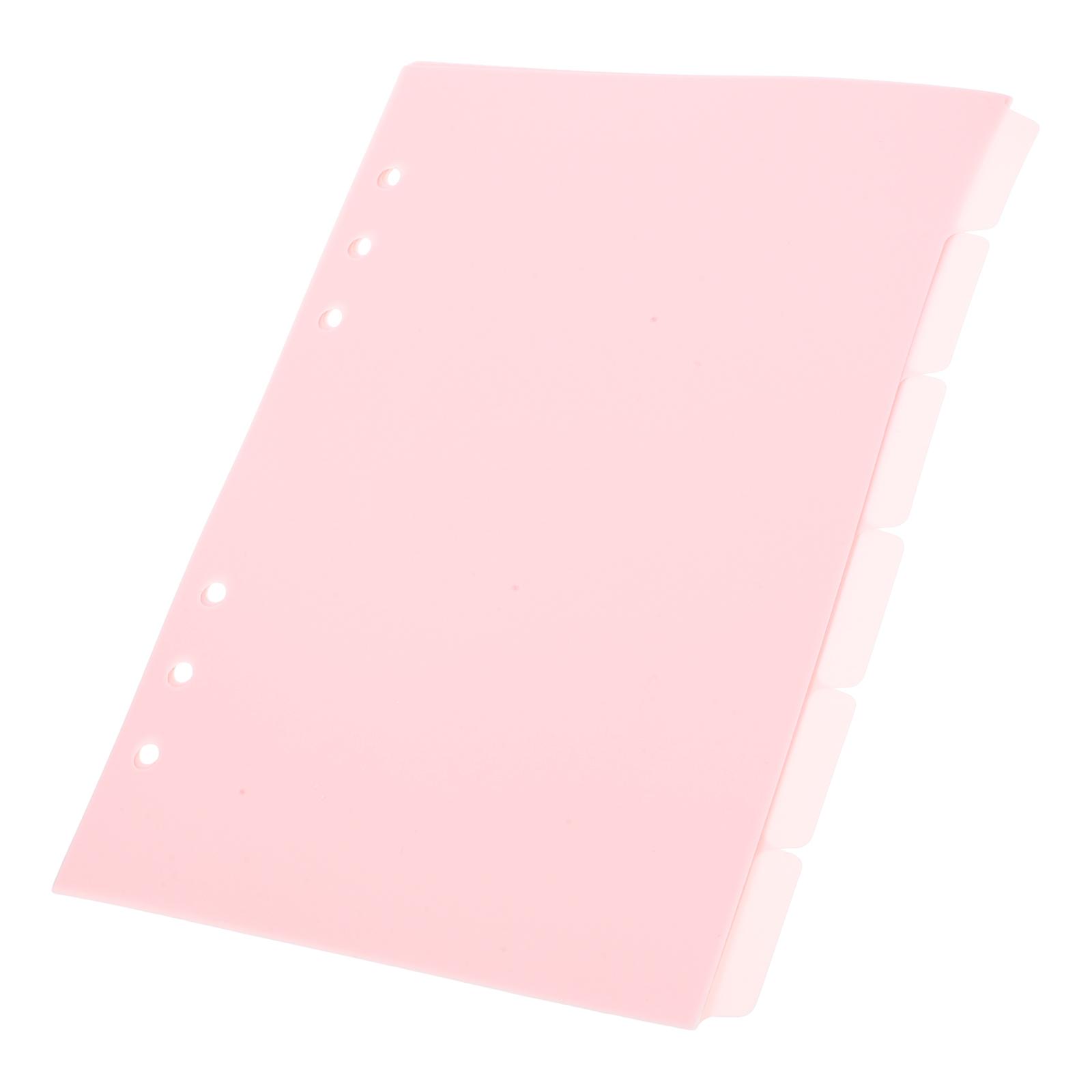 A5 Binder Dividers for Notebook Pink Colored Tabs 30Pcs Set