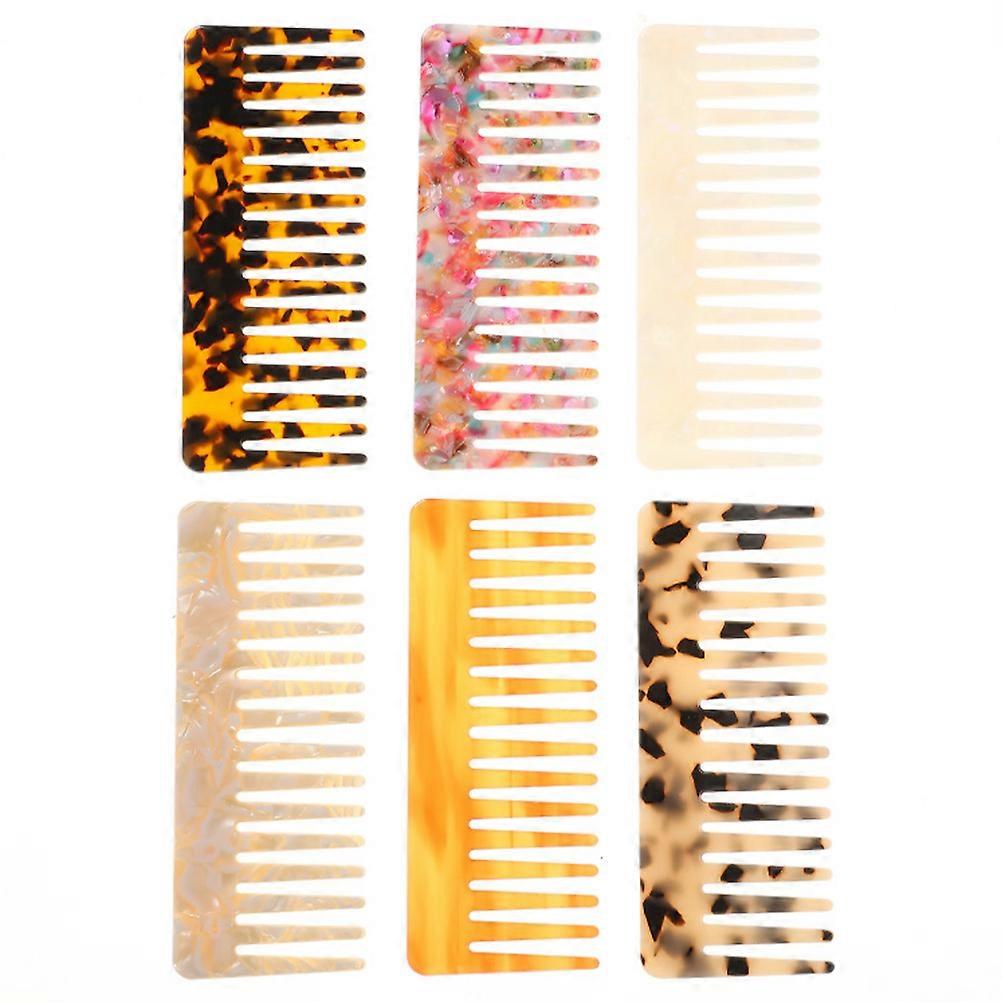 Assorted Color Wide Tooth Comb For Hair Salon Use Detangling Comb For General Public 8 Pcs