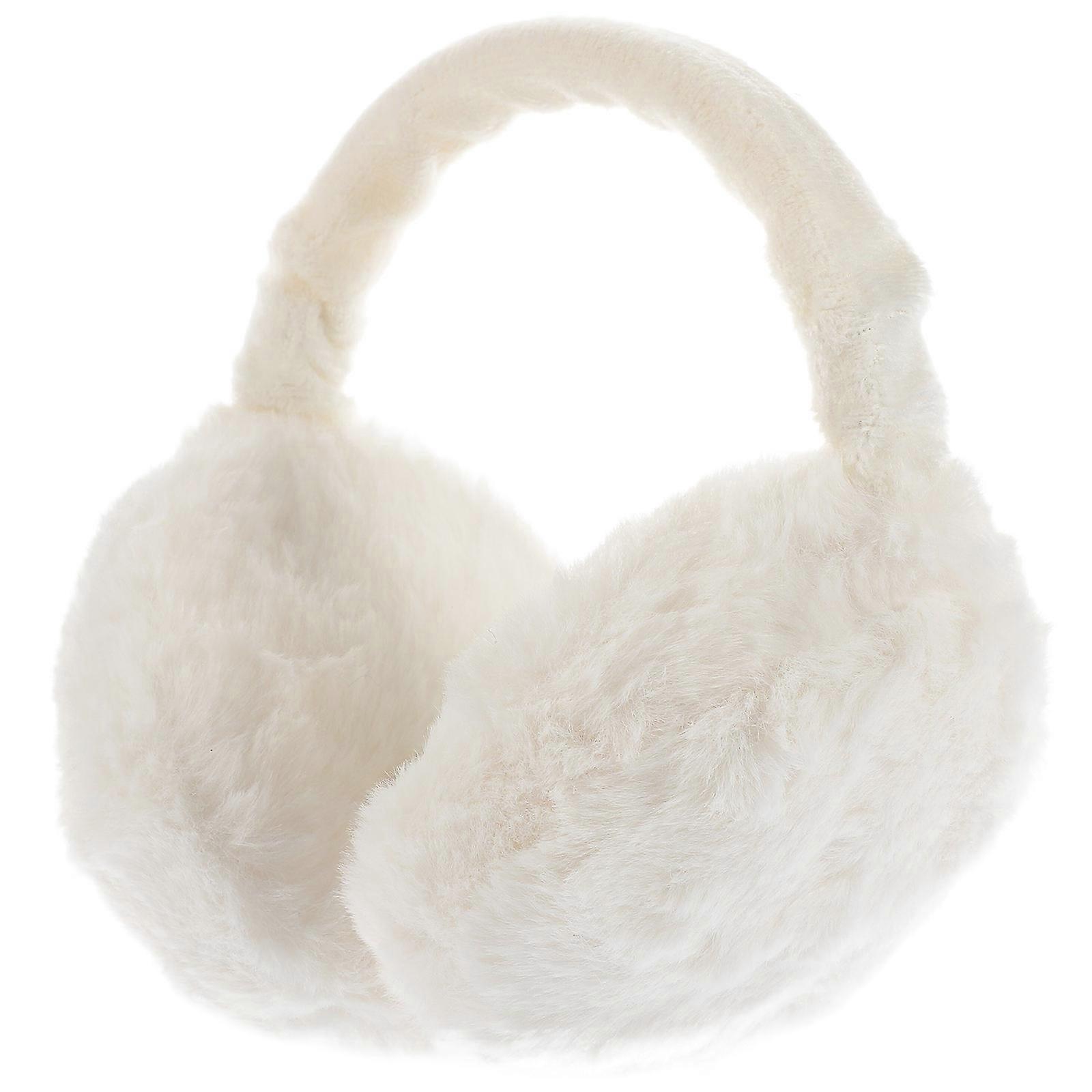 Womens Earmuffs Warm Ear Muff for Ear Warming 3Pcs White Polyester Material