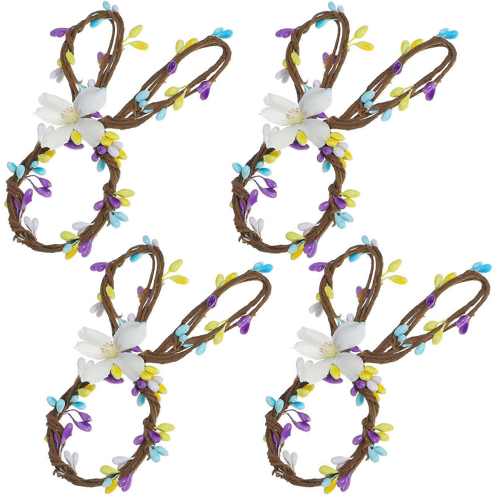 Rabbit Shaped Napkin Ring Holders for Easter Party Decoration 20Pcs