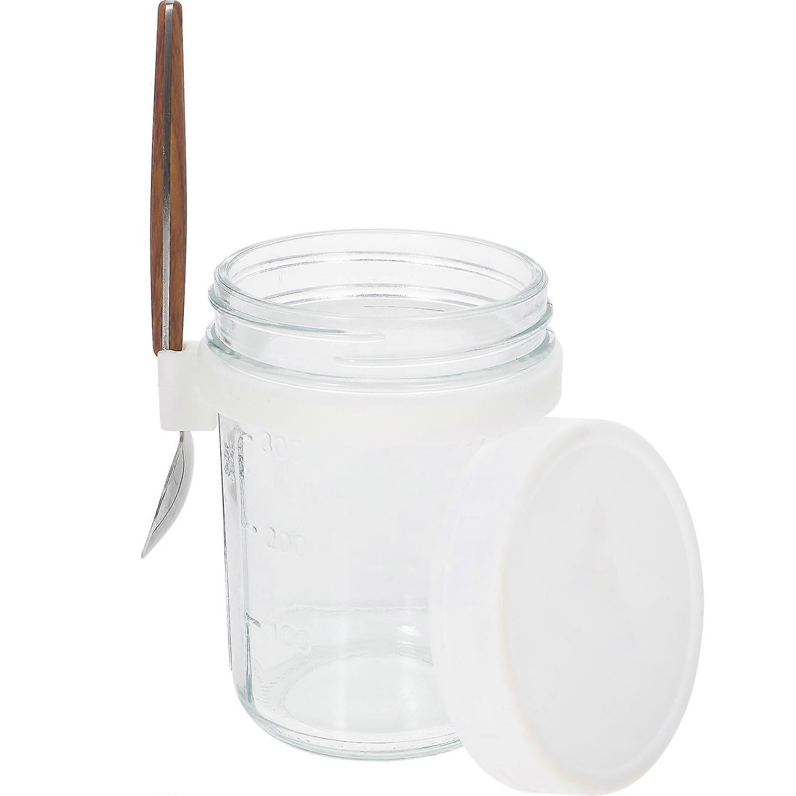 Sealed Glass Cup 2Pcs For Salad Display Ideal For Casual Gatherings Dried Fruit Jar With Spoon Elegant Transparent Structure