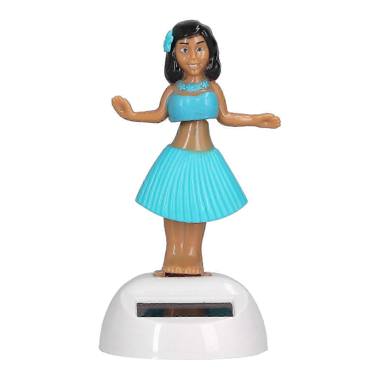 2025 Solar Powered Dancing Decoration Bobble Shaking Head Doll Dancing Figure Toy Car OrnamentBlue