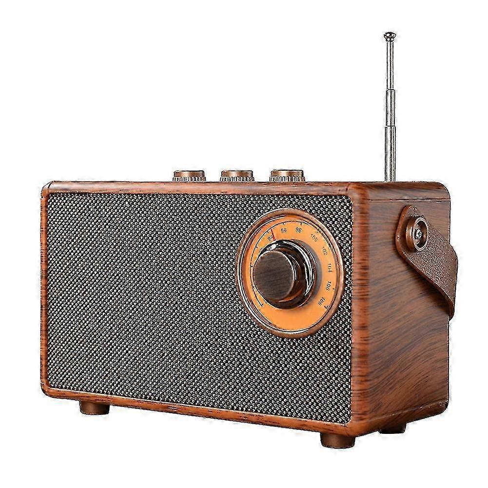 2025 Retro Fm Radio Portable Wooden Bluetooth Radio Bass Speaker Handsfree Mp3 Player Support Usb/tf Car