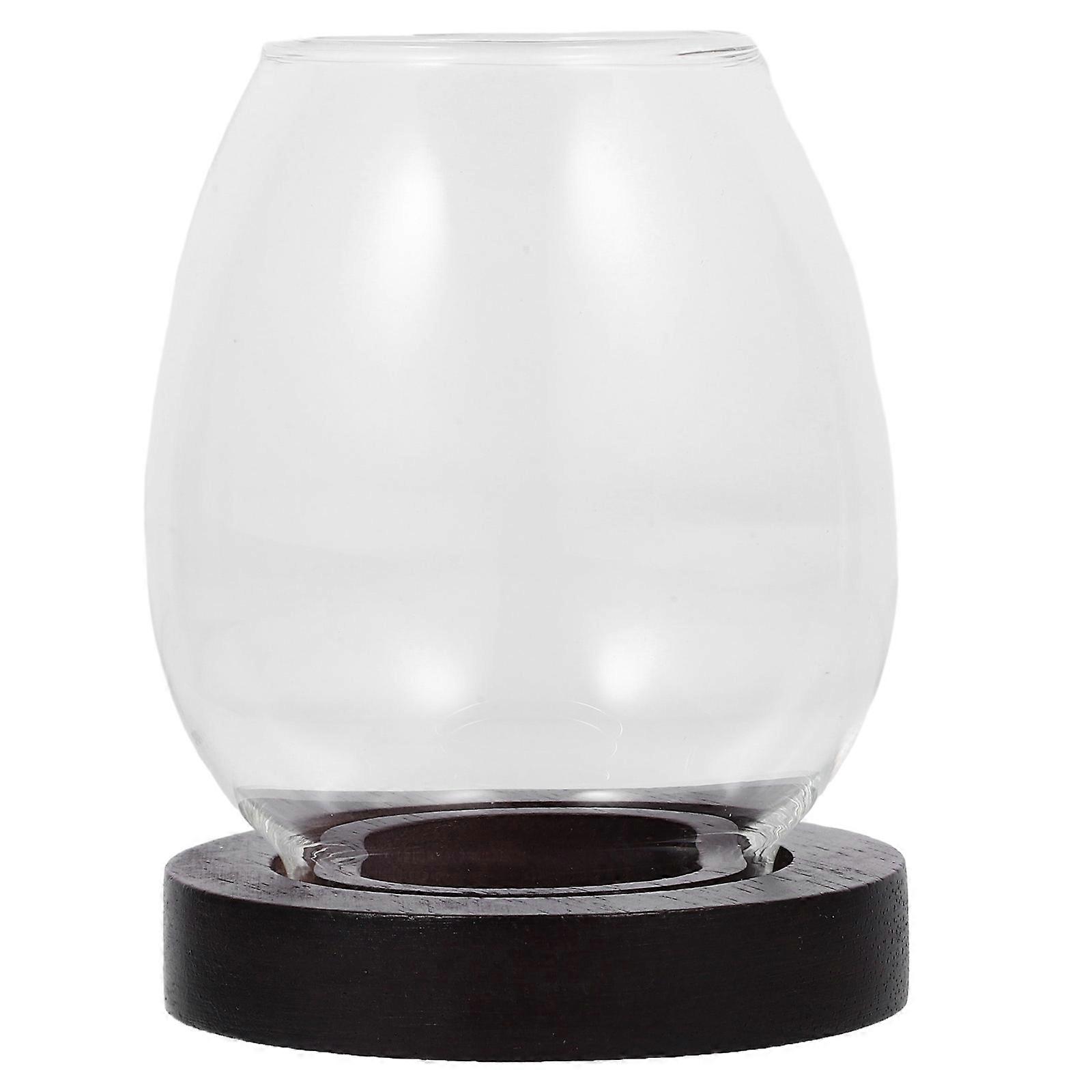 Transparent Glass Candle Holder Windproof Round 5Pcs for Decoration Use