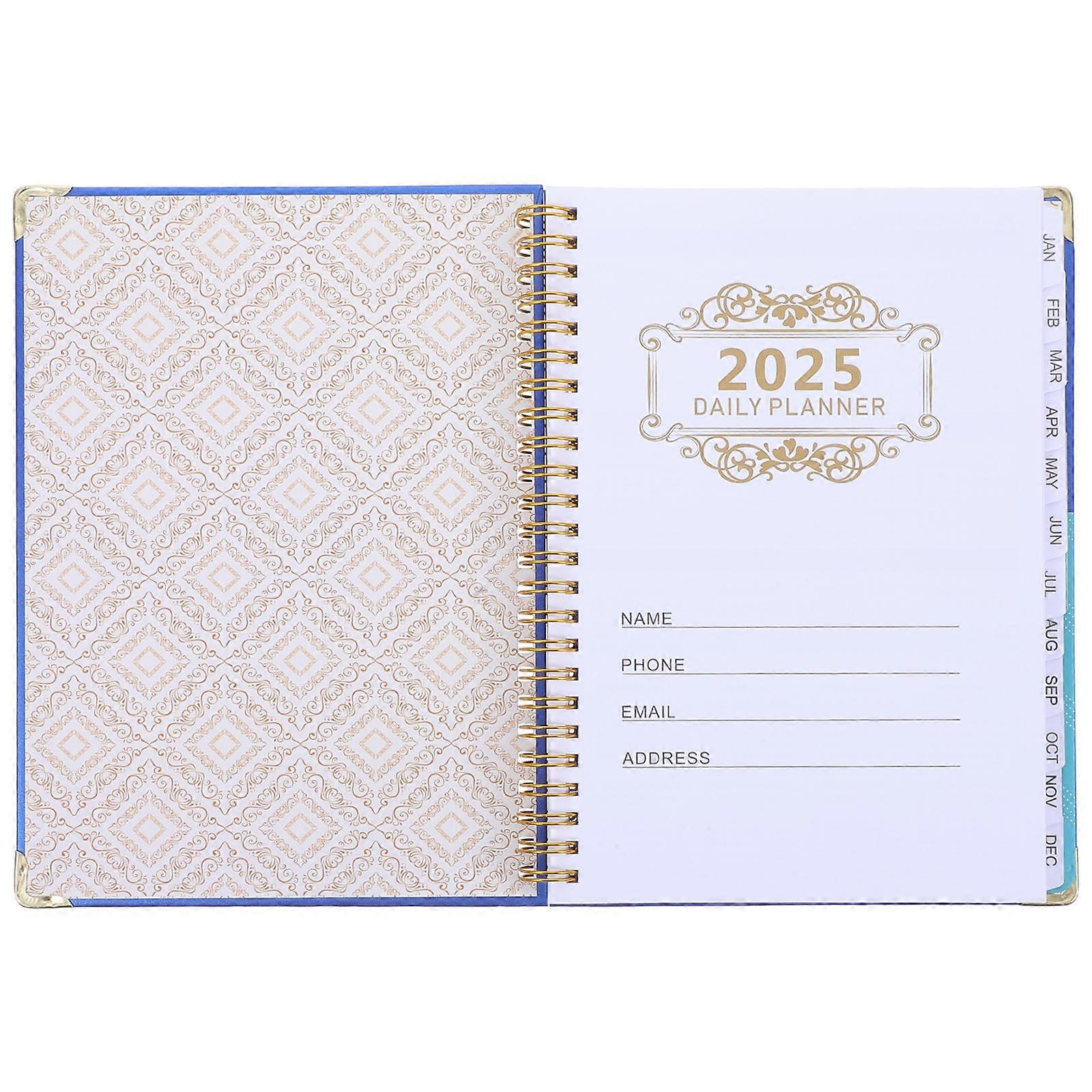 Daily Planner Book for Academic and Work Use 3Pcs Agenda Notebook Dark Blue
