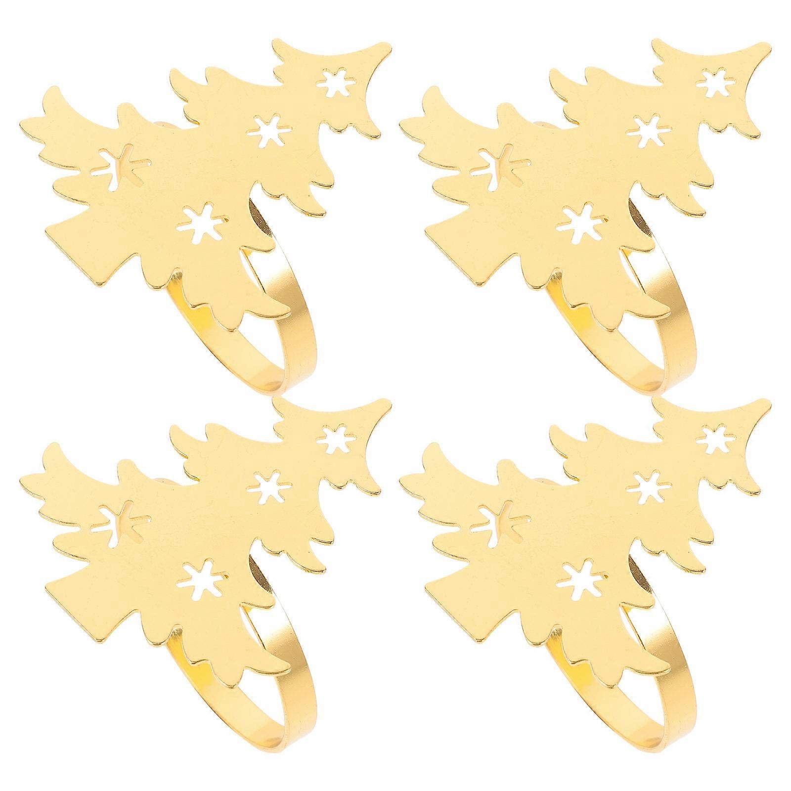 Christmas Napkin Holders Iron Decorative Tree Pattern for 16Pcs Dining Table