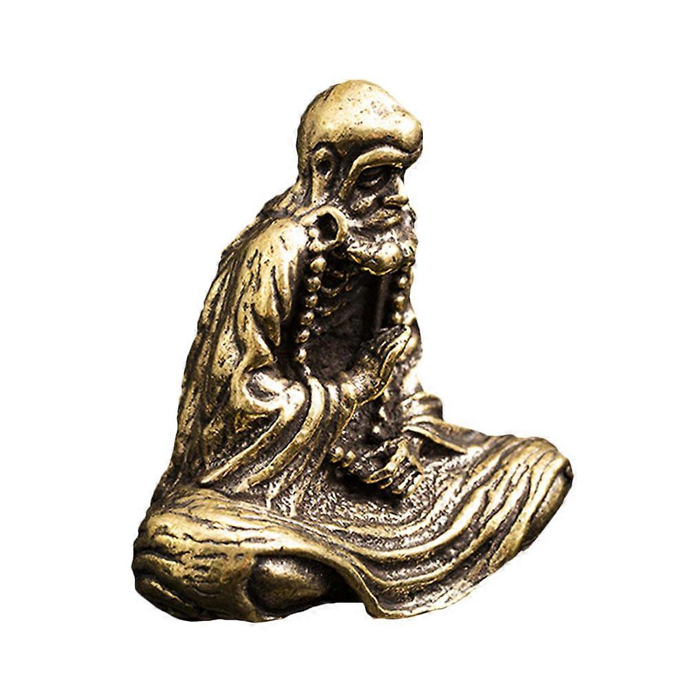 Creative Bodhidharma Brass Decor for Antique Desktop Adornment 3Pcs
