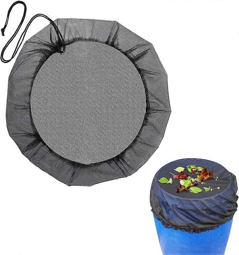 Rain Barrel Cover, 100cm Rain Barrel Net with Adjustable Drawstring, Mosquito and Leaf Pro