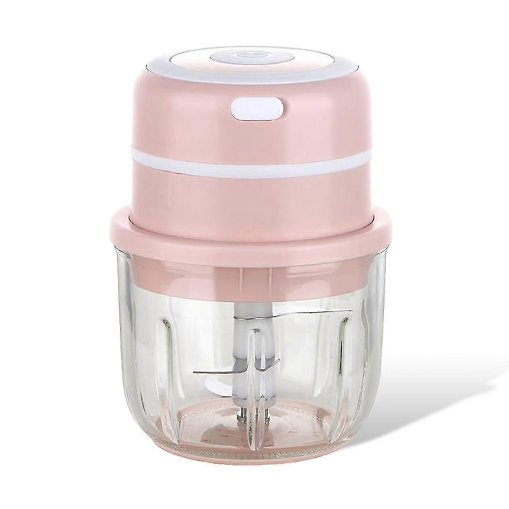 Electric Garlic Chopper Rechargeable Crusher Food Processor Pink