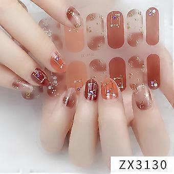 Waterproof 3D Colored Diamond Nail Stickers, Safe for Pregnant Women, Nail Art Decals with Glitter