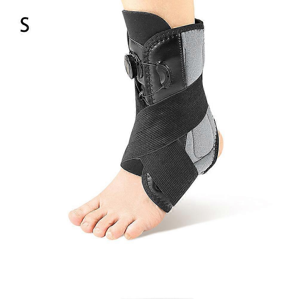 Rotating Adjustable Ankle Support Brace with Compression Knob Heel Guard for Sports Injury Recovery