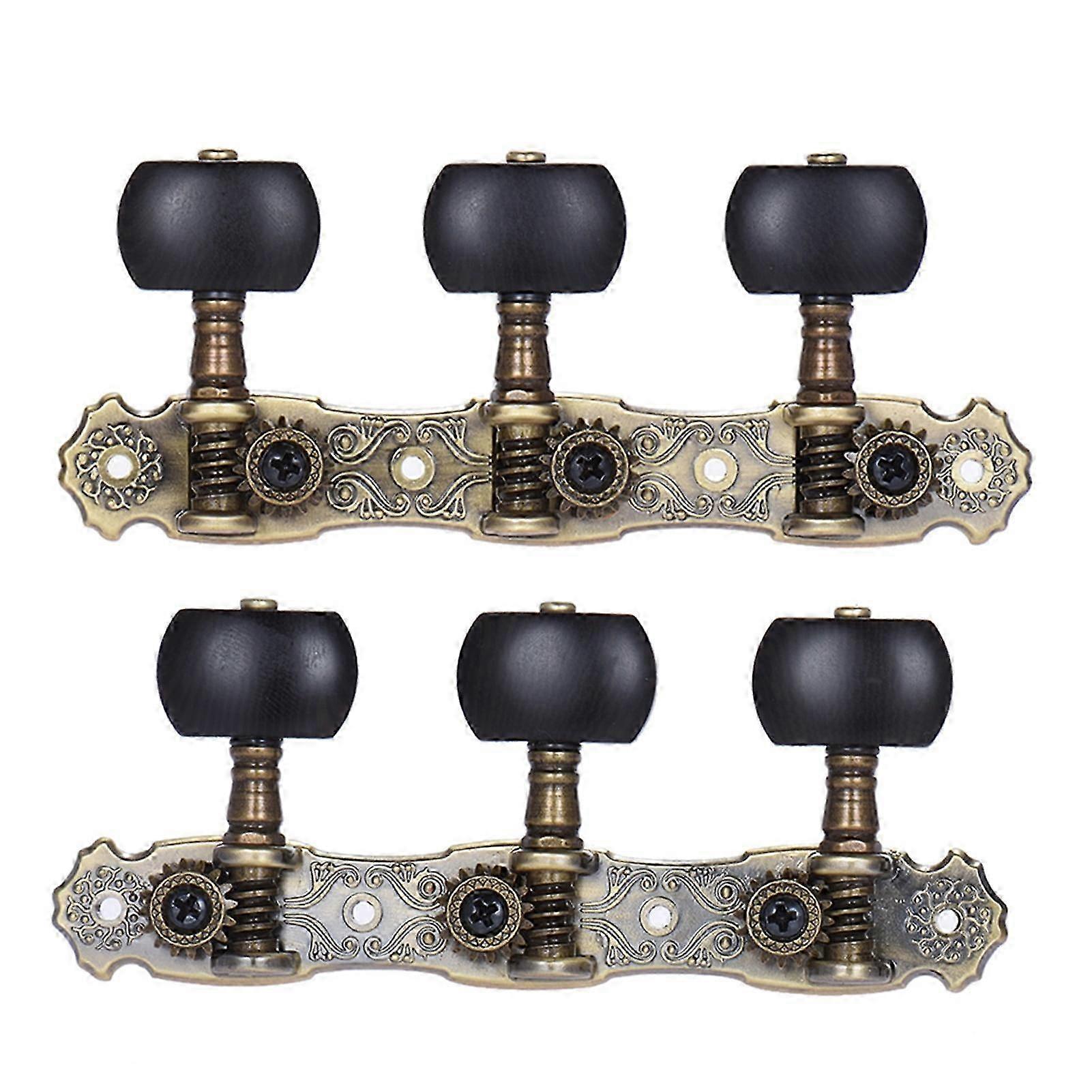 Alice High-Grade Bronze Plated Tuning Keys Acoustic Classical Guitar Machine Heads, 2pcs(L&R) 25-26