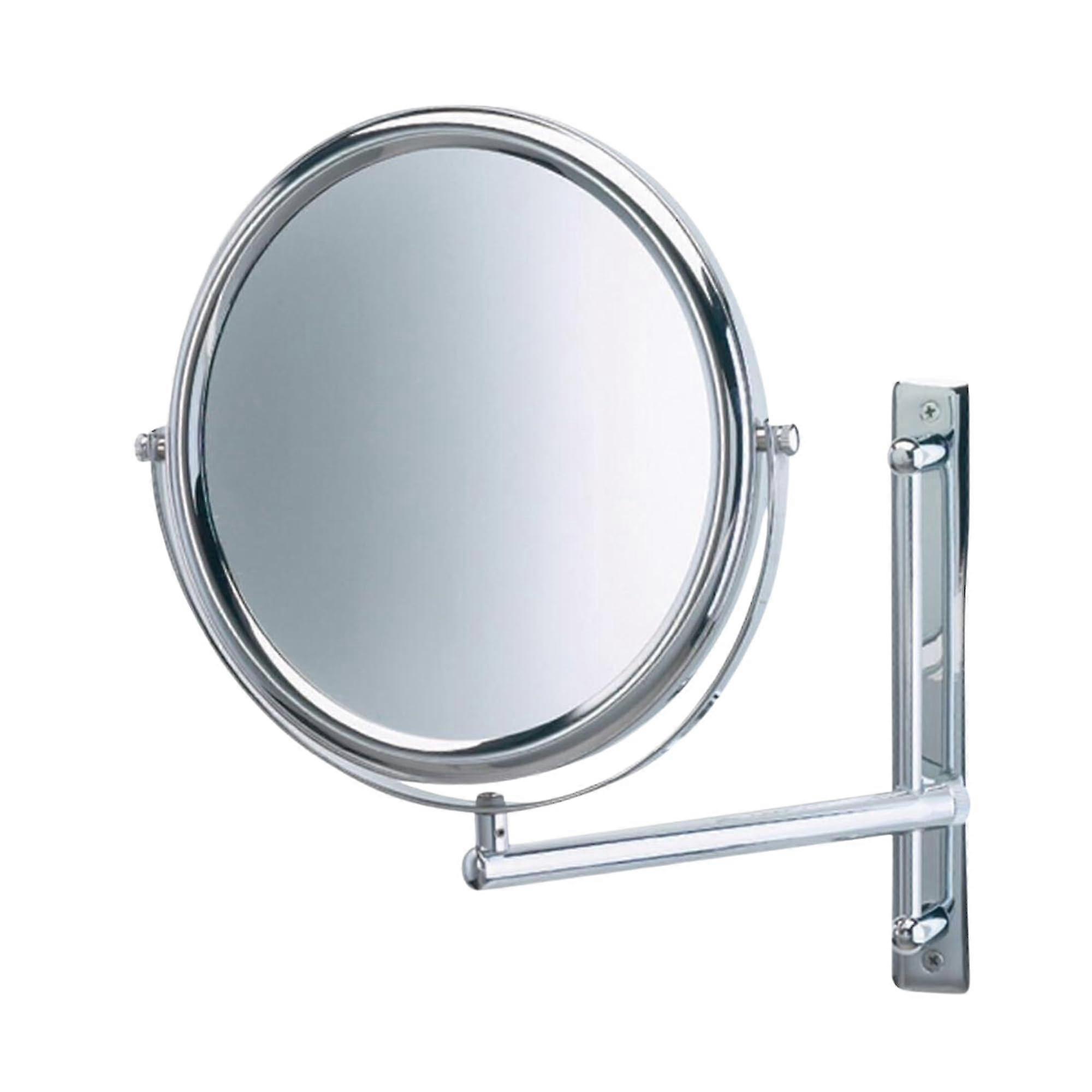 Two-Sided Wall-Mounted Makeup Mirror 9 Inch Diameter with 3X-1X Magnification Polished Chrome Finish Model JP3030CF 25-26