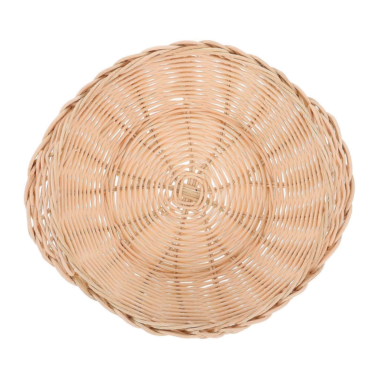 Handwoven Bamboo Bread Basket for Serving 5Pcs Round Woven Kitchen Use