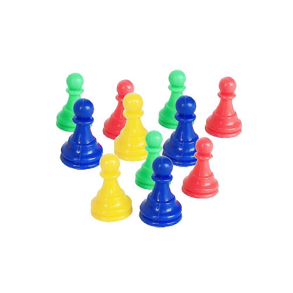 Board Game Accessories Plastic Chessman for Kids Playing with 64Pcs Multicolor