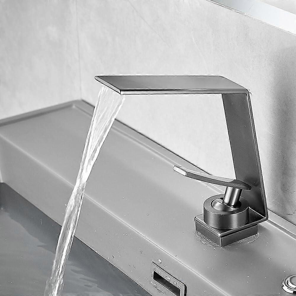 Deck Mount Bathroom Sink Faucet Set Basin Mixer Single Hole Single Handle Modern Brass Burgundy