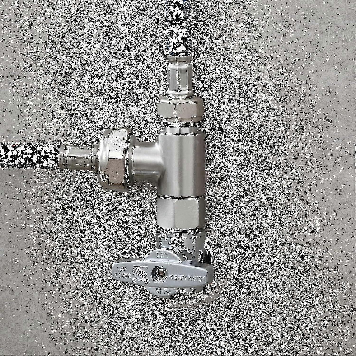 3 اتجاهات 3/8 "و 1/2" 3 طريقة محول المحملة موصل الفولاذ المقاوم للصدأ 3/8 "خط المياه T تركيب النيكل المصقول (PrettyJ)