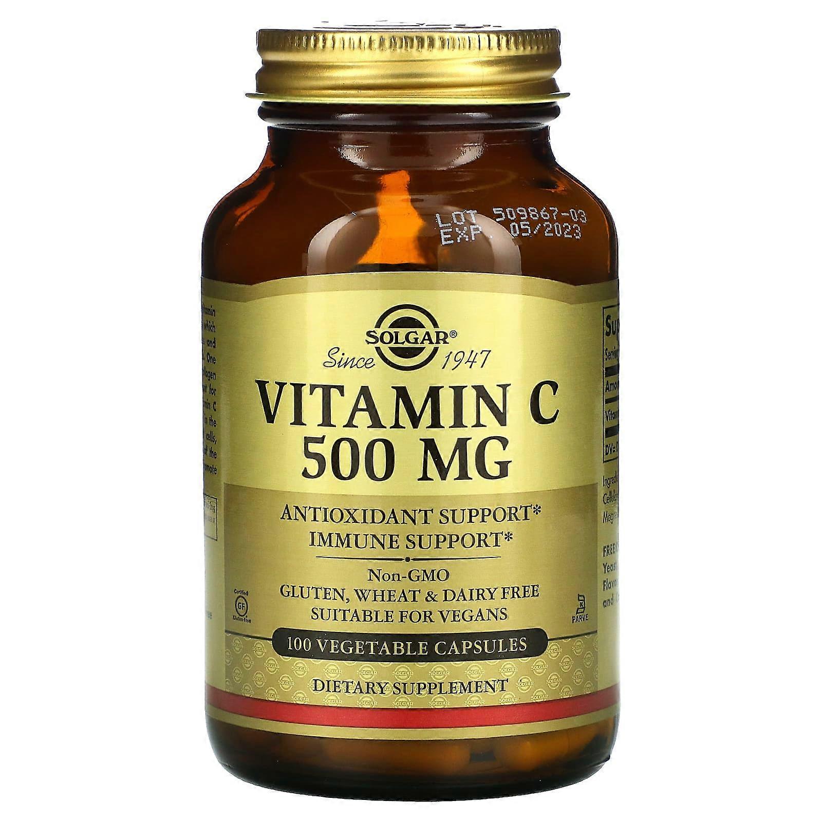 Vitamin C, 500 mg, 100 Vegetable Capsules