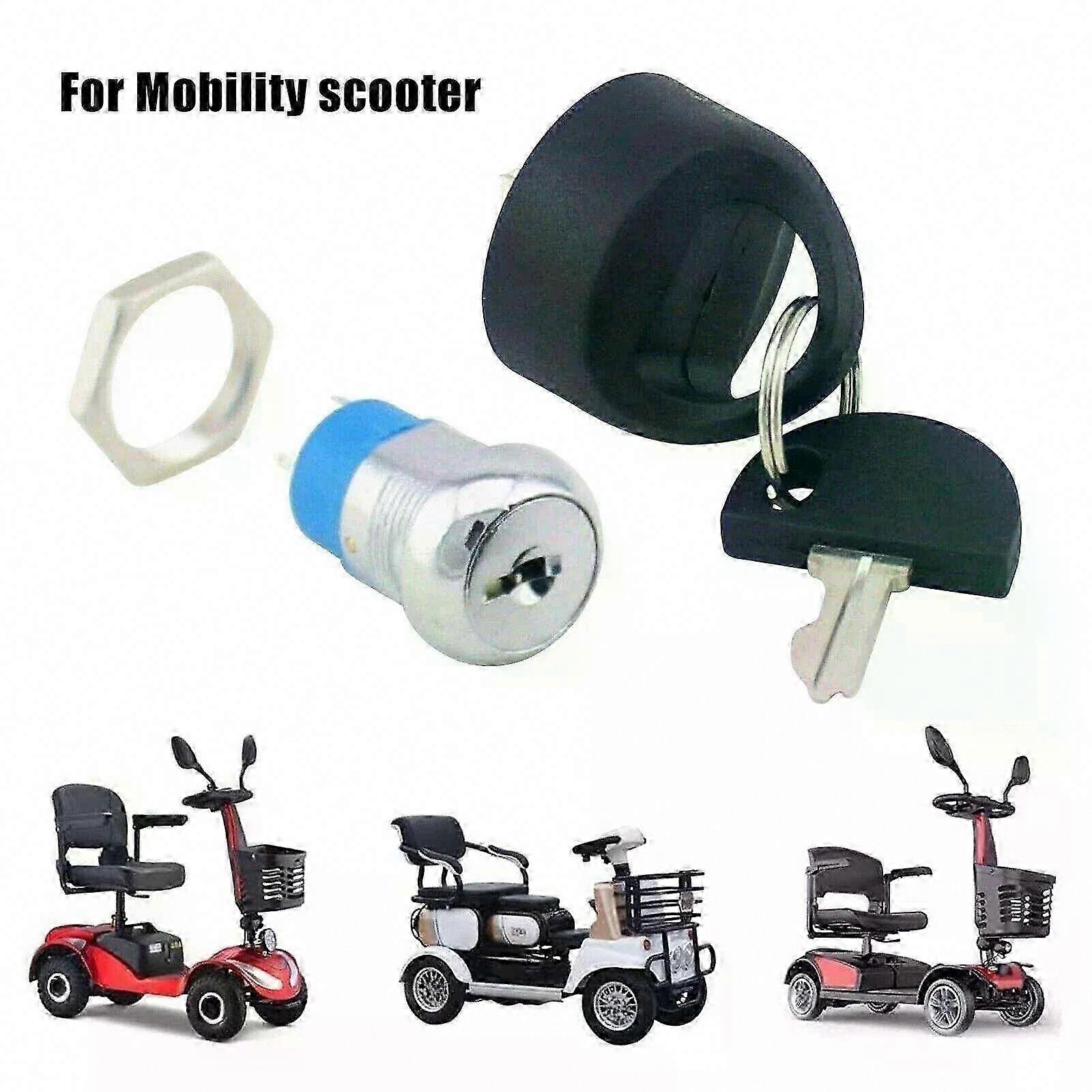 Electric Scooter Lock Ignition Switch with 2 Keys - Mobility Scooter Spare Start