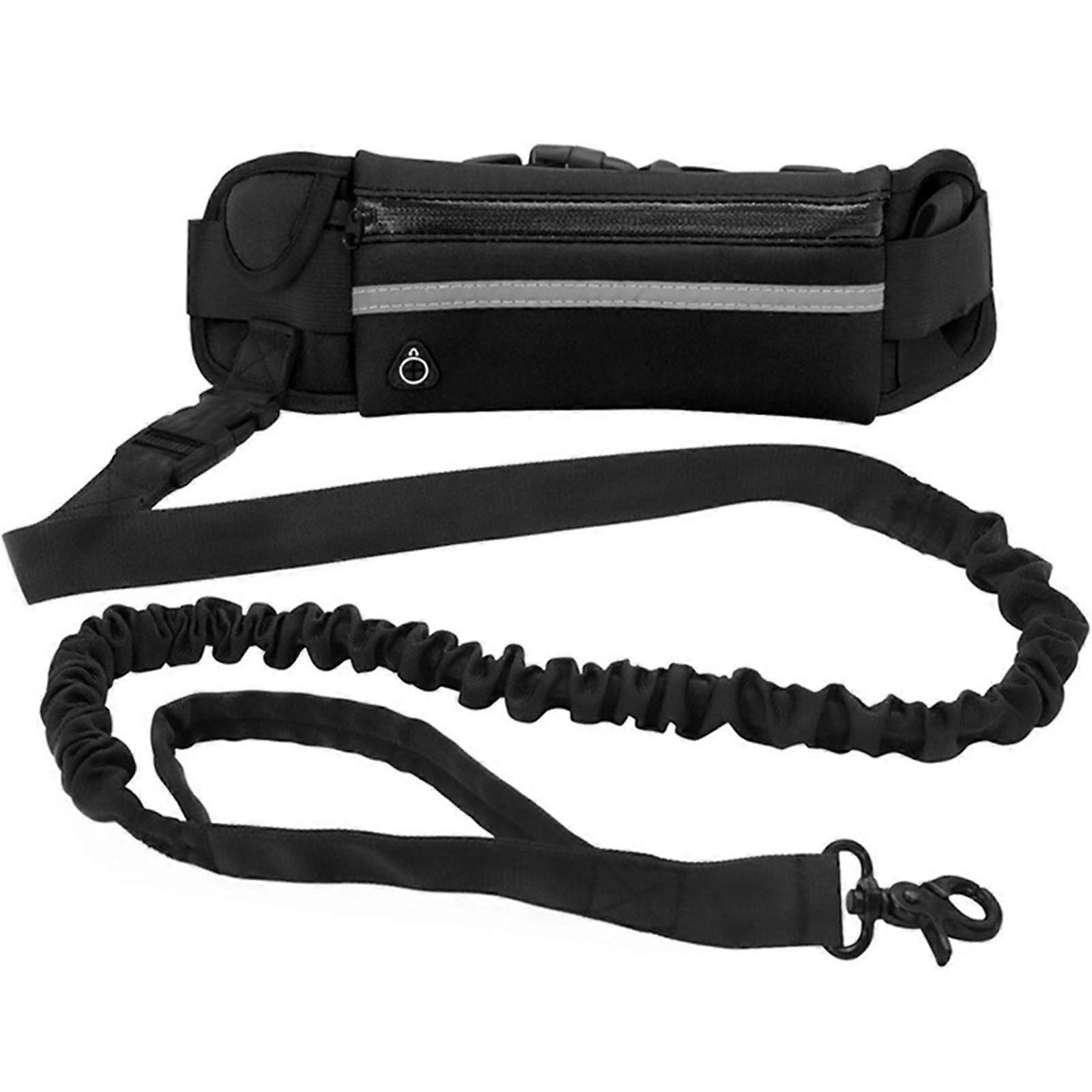 Hands  Dog Leash Reflective With Waist Bag Retractable Elastic Belt Traction Rope For Running And Walking