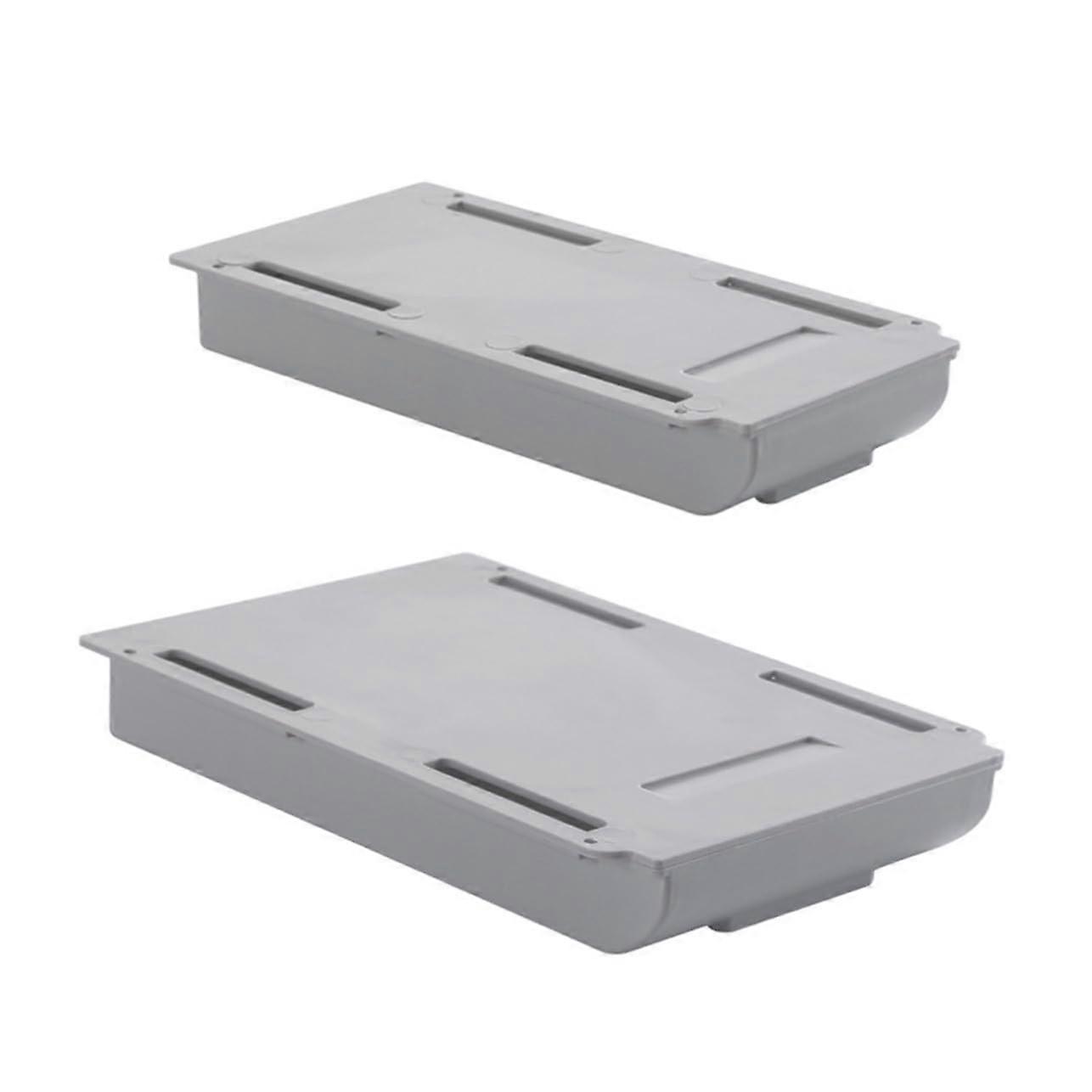 Under Desk Pullout Drawer Organizer 2Pack Plastic Storage Box For Office And Home, Hidden Bottom Drawer, Makeup