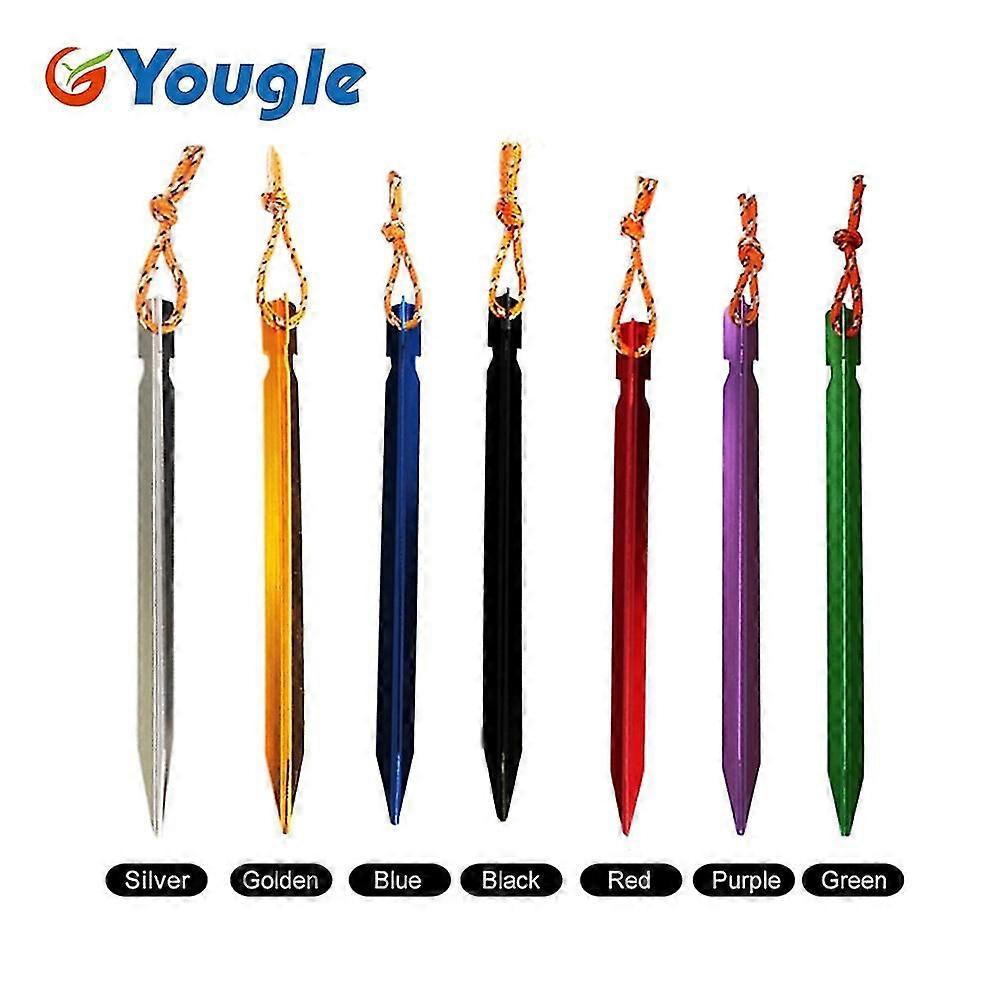 10 adet / set 18cm Alüminyum Alaşım çadır mandalları ile halat kazık kamp yürüyüş ekipmanları açık gezici çadır aksesuarları