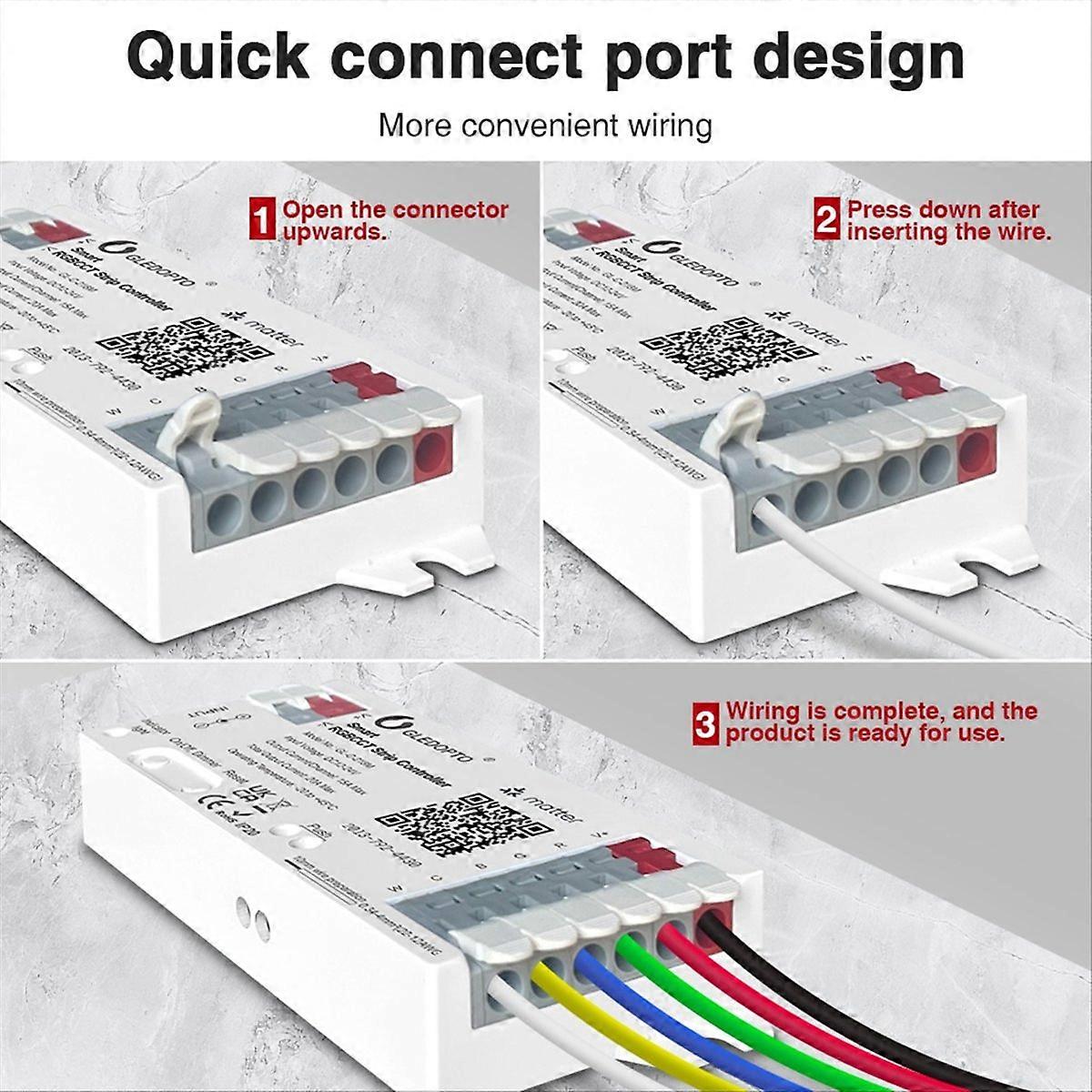  WiFi Matter Protocol RGBCW Light Strip Controller