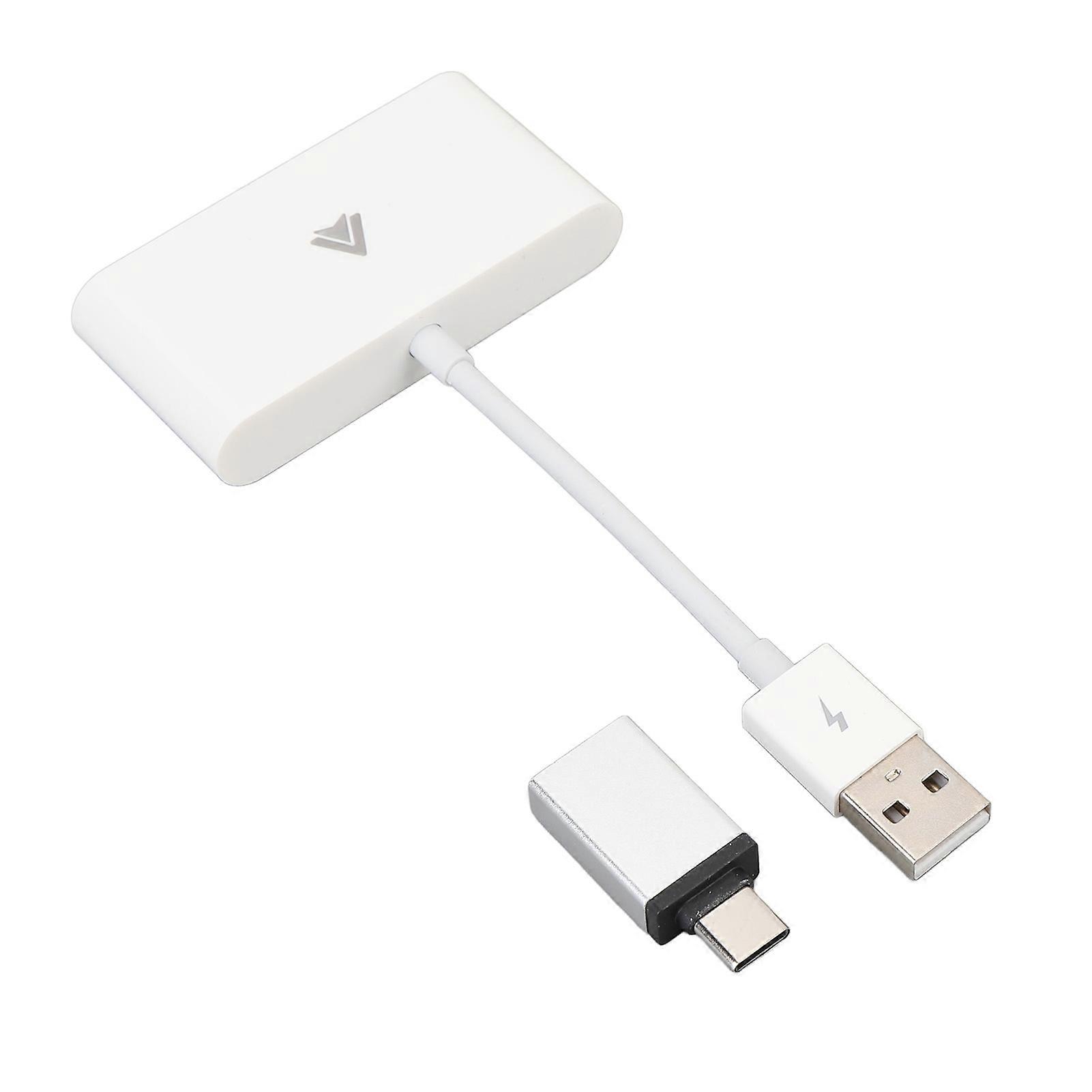 Wireless Adapter for Android Auto USB Type C Bluetooth 5.0 Universal Car Wired to Wireless Adapter for Carplay White 
