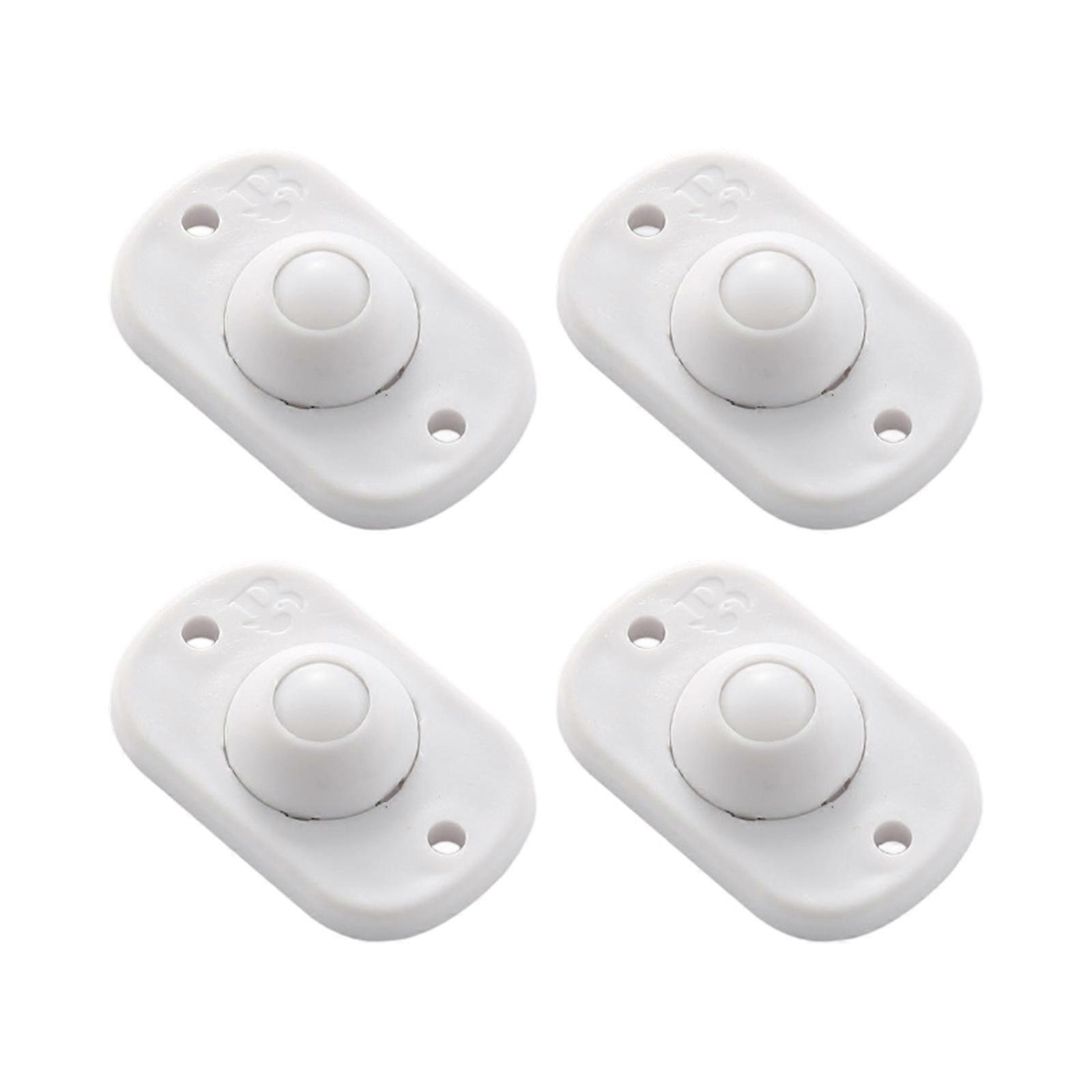 Set of 4 Adjustable Furniture Gliding Casters Sliders Tool Quiet Movement ABS Stainless Steel Base Quick Assembly Design  White