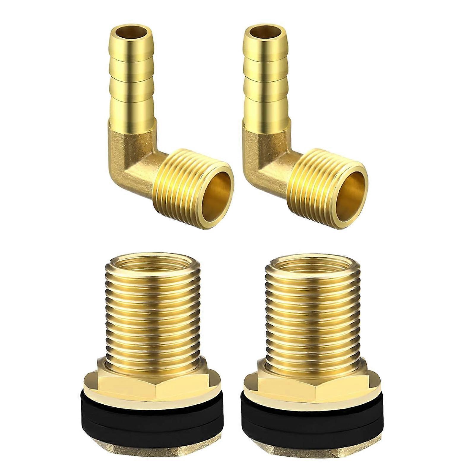 Brass Water Butt Connector set Rain Barrels Adapter Leak Proof tanks Gromment for Leak Proof Install in Various Weather Multicolor