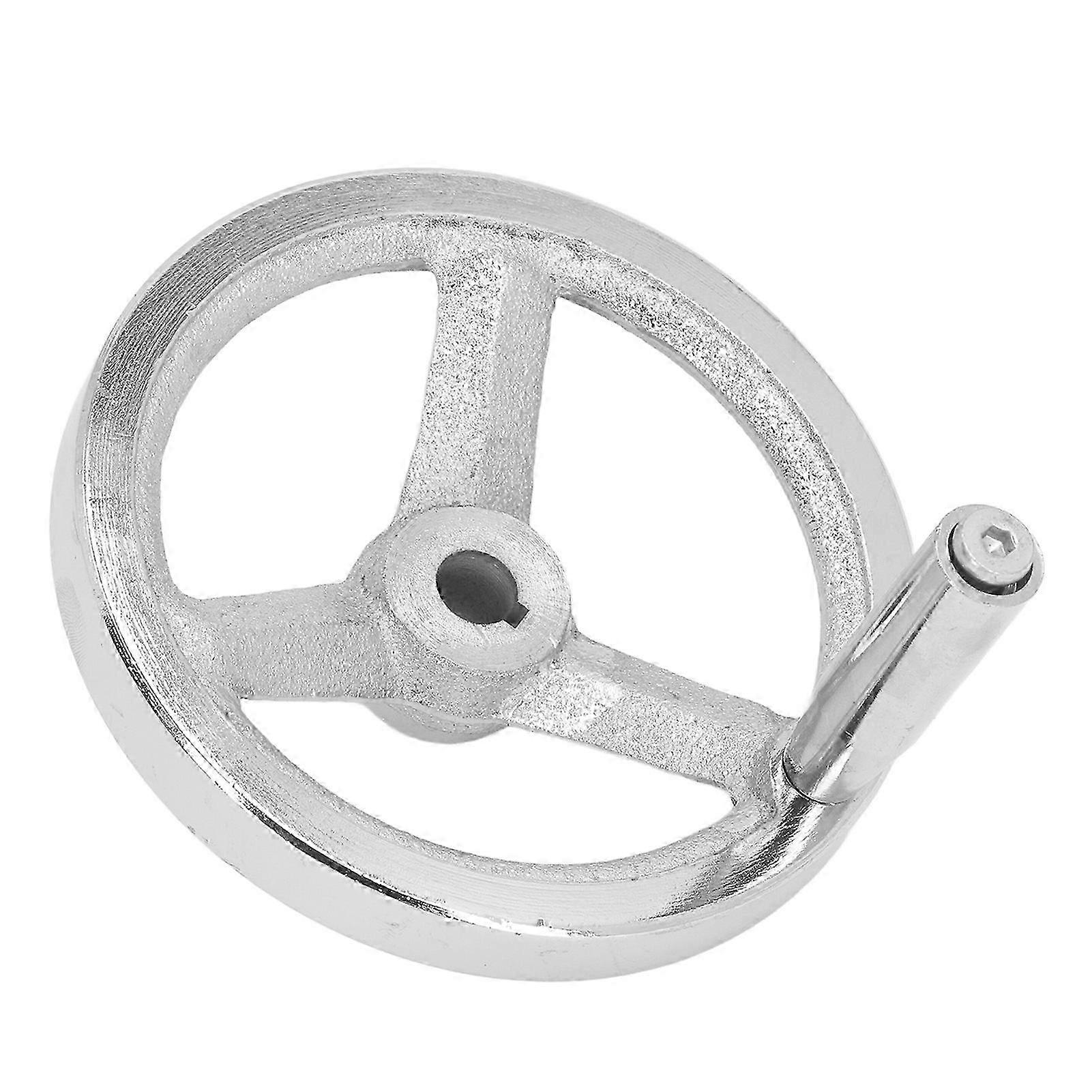 3-Spoke Cast Iron Handwheel with Rotating Handle for Lathe Milling Grinding Machine 12x125mm