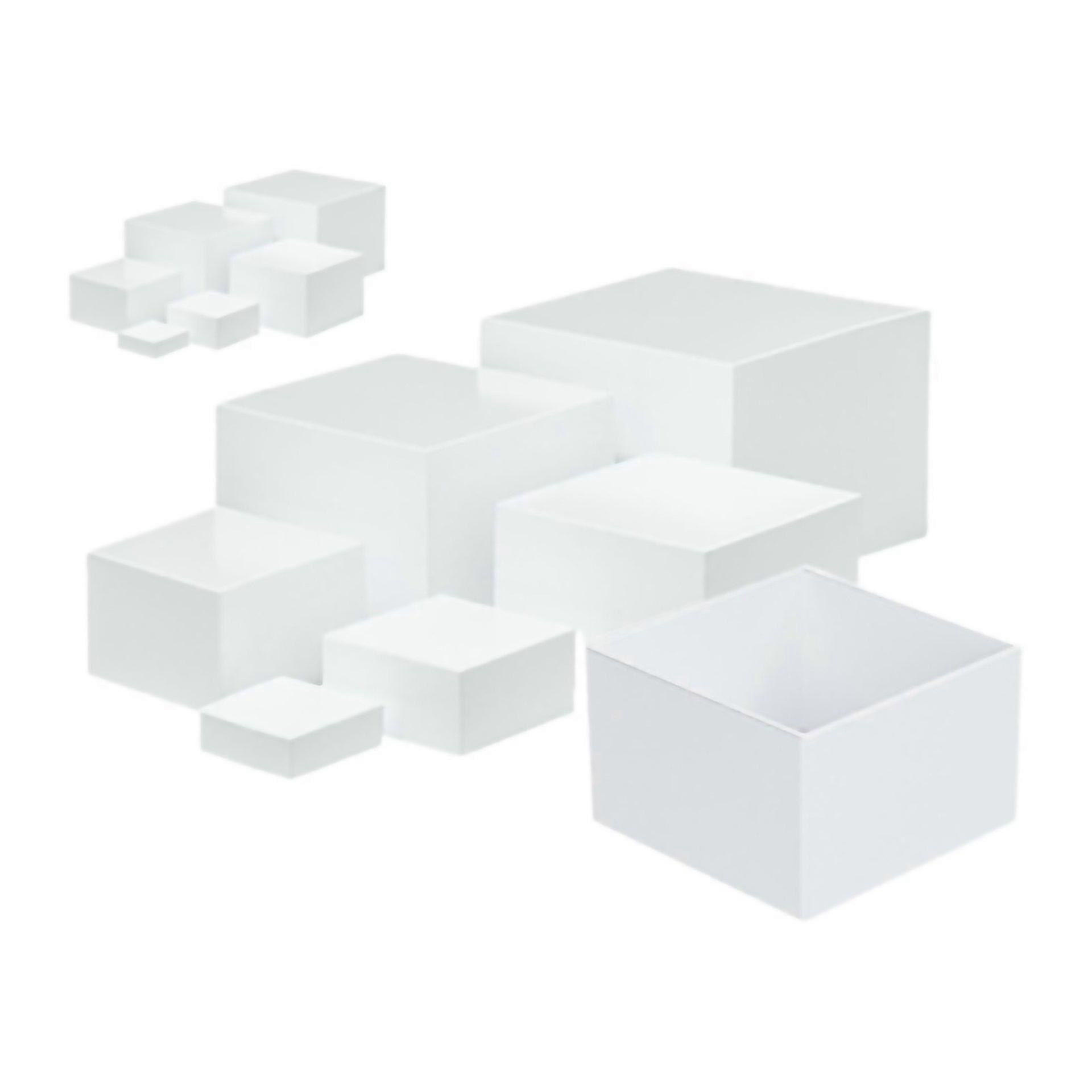 For 7 Pieces Acrylic Cube Display Box Riser Nesting Riser Table Stand Display Stand 5 Sided Buffet R