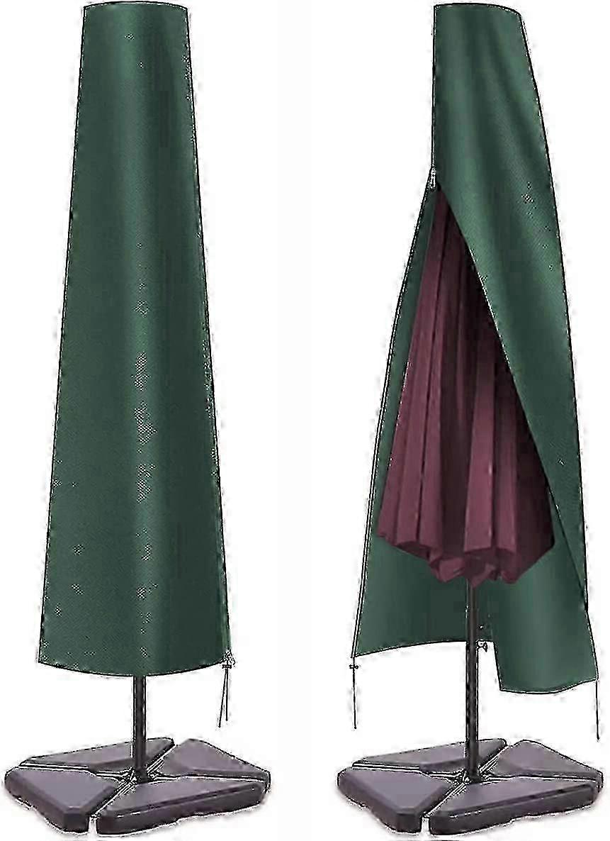 Funda protectora para sombrilla de 3 m, cortavientos e impermeable verde