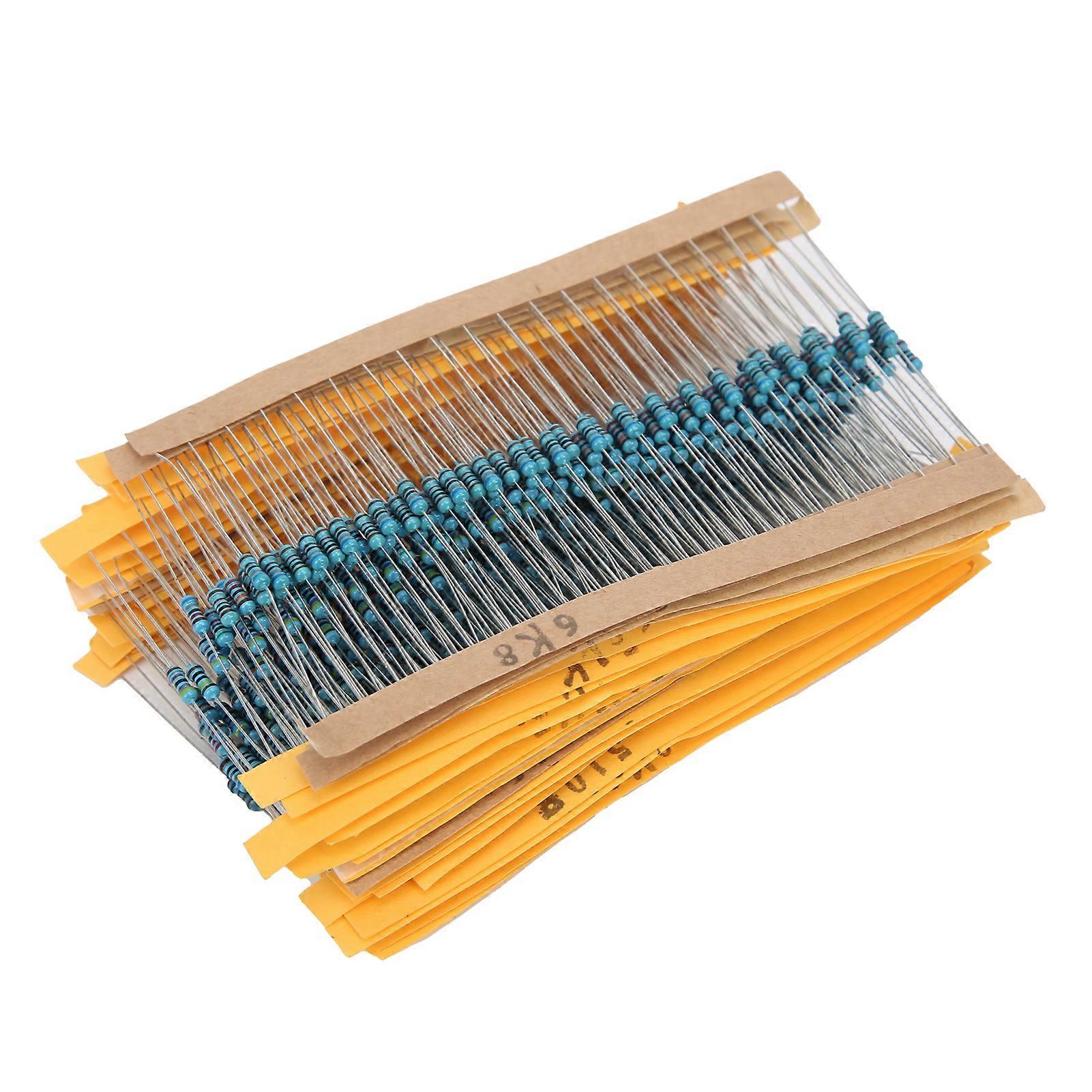 600Pcs金属皮膜抵抗器キット安全保護アソートセット電子機器1 / 4w