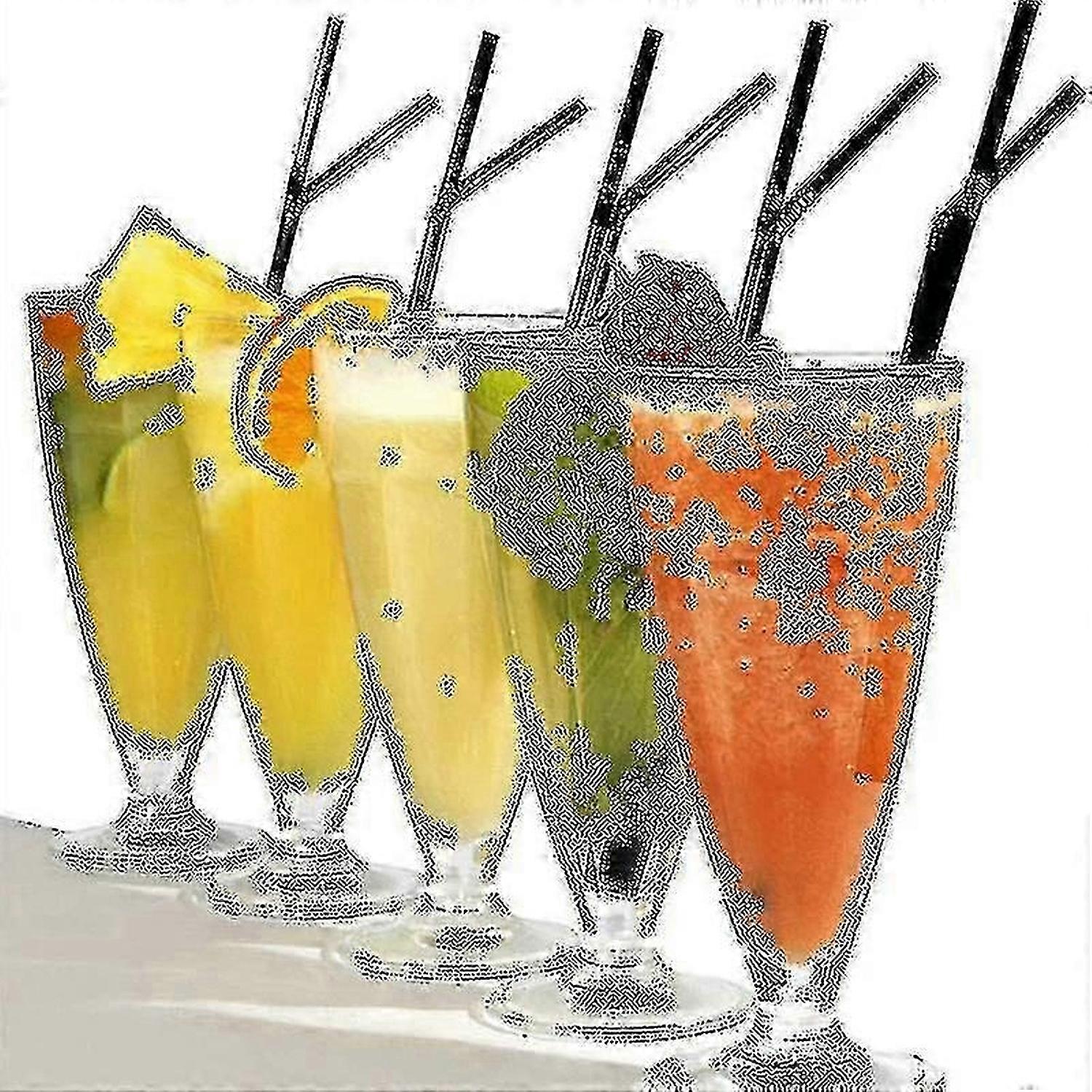 500pcs Bendy Disposable Black Plastic Drinking Straws 156