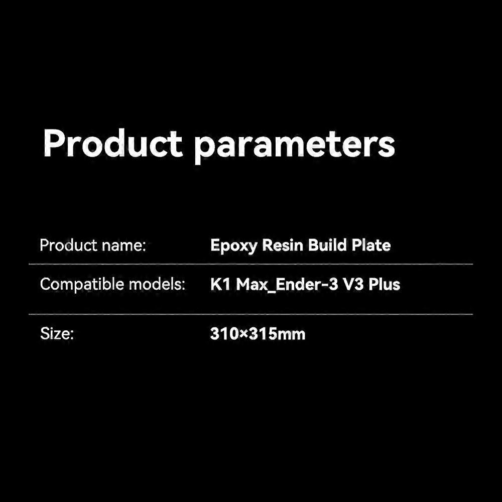 Creality Epoxy Resin Build Plate Double-sided Printing Platform 310 x 315mm Ultra-high Adhesion Easy to Install Suitable for K1 Max / Ender-3 V3 Plus