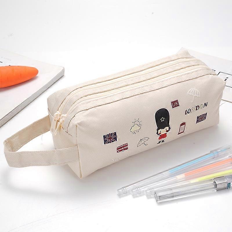Double-Layer Large Capacity Oxford Student Pencil Case Good-looking Cartoon Double Zipper Pencil Box Multi-Functional Hot Stationery Box
