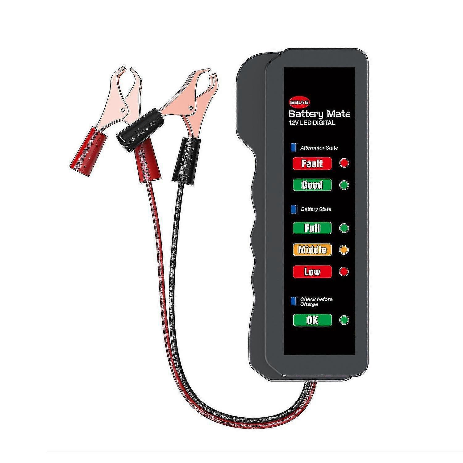 12v Digital Battery Alternator Tester With 6 Led Lights Display Battery Testers With Brake Fluid Tester For Car Motorcycle Starlight