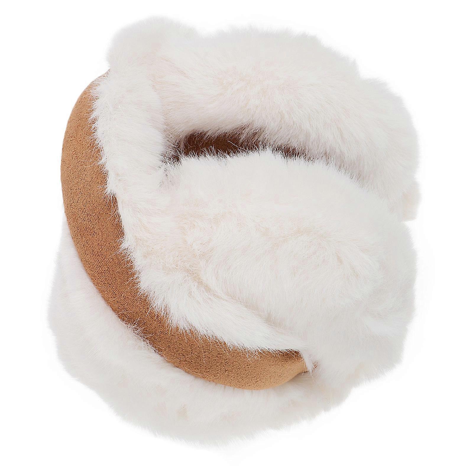 Foldable Ear Warmers for Winter Over The Head Soft White Earmuffs
