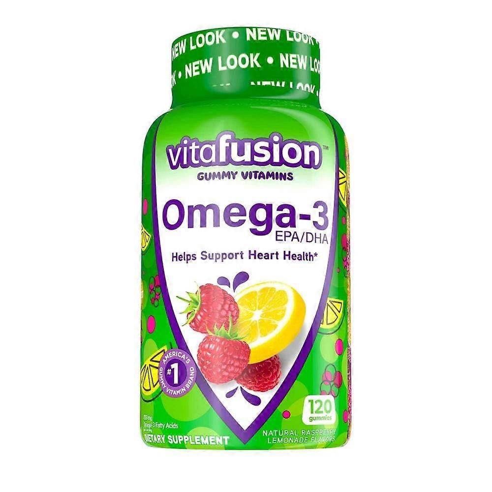 Vitafusion Omega-3 Gummies, Raspberry & Lemonade, 120 Ea