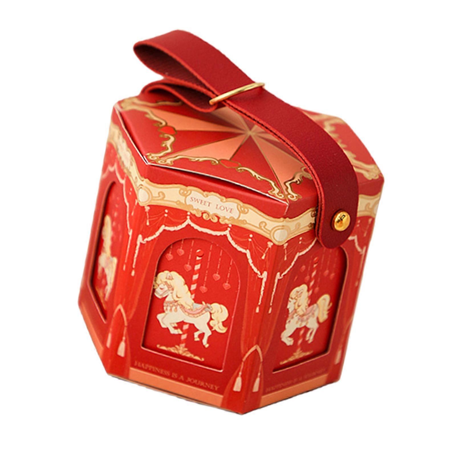 Multipurpose Celebration Box  Cardstock Construction Quick Assembly For Parties Event Presents  Red