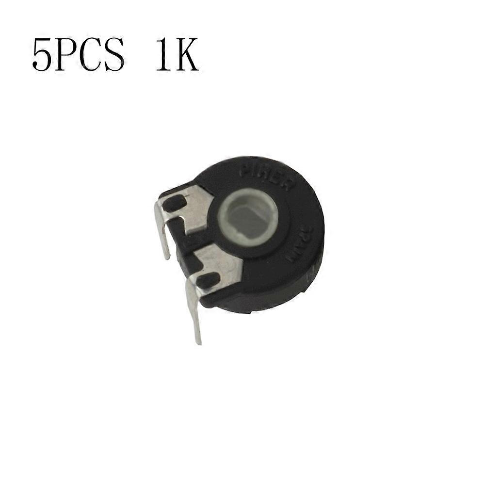 5PCS Horizontal Potentiometer PT15 1K 2K 5K 10K 20K 50K 100K 500K 1M Elliptical Hole Horizontal Adjustable Resistor