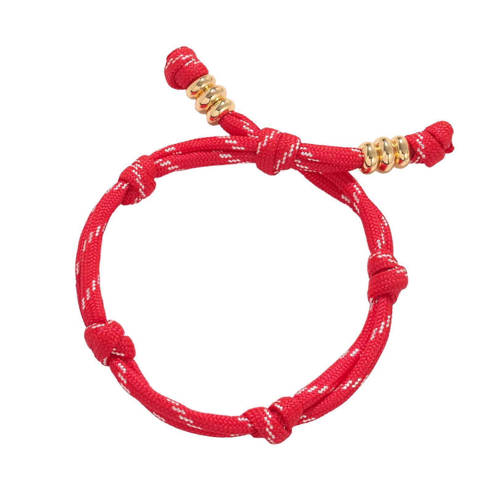 Solid Anti Fade Multicolor Handmade Bracelet For Casual Outfit Matching  Red