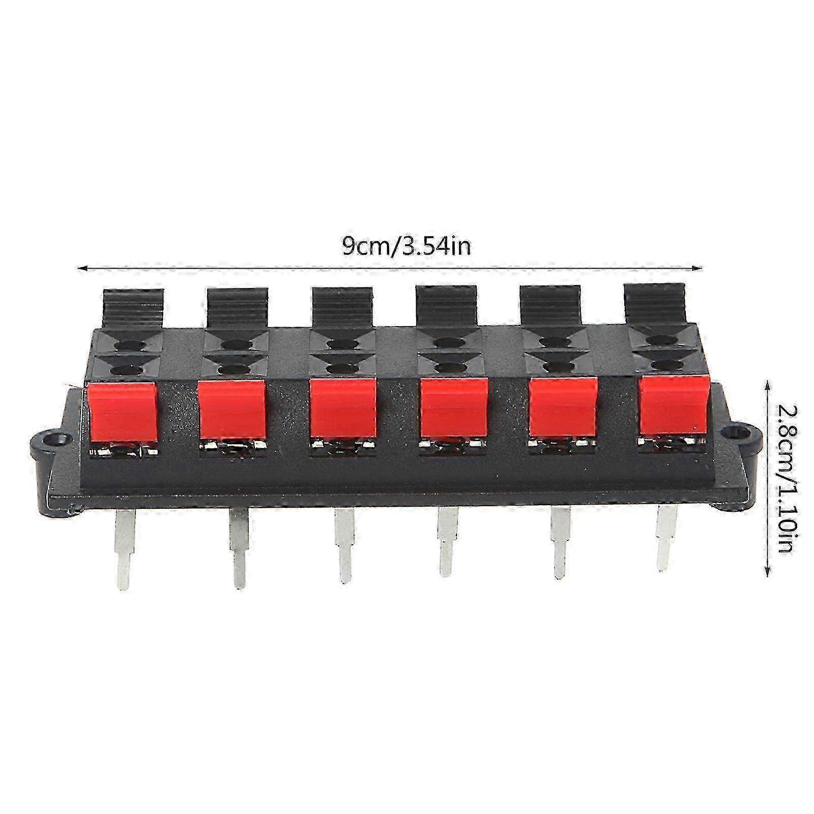 12 Pin Heat Resistance Speaker Terminal Strip Block Short for Time Overload Suitable for Printed Circuit Boards Block  Black