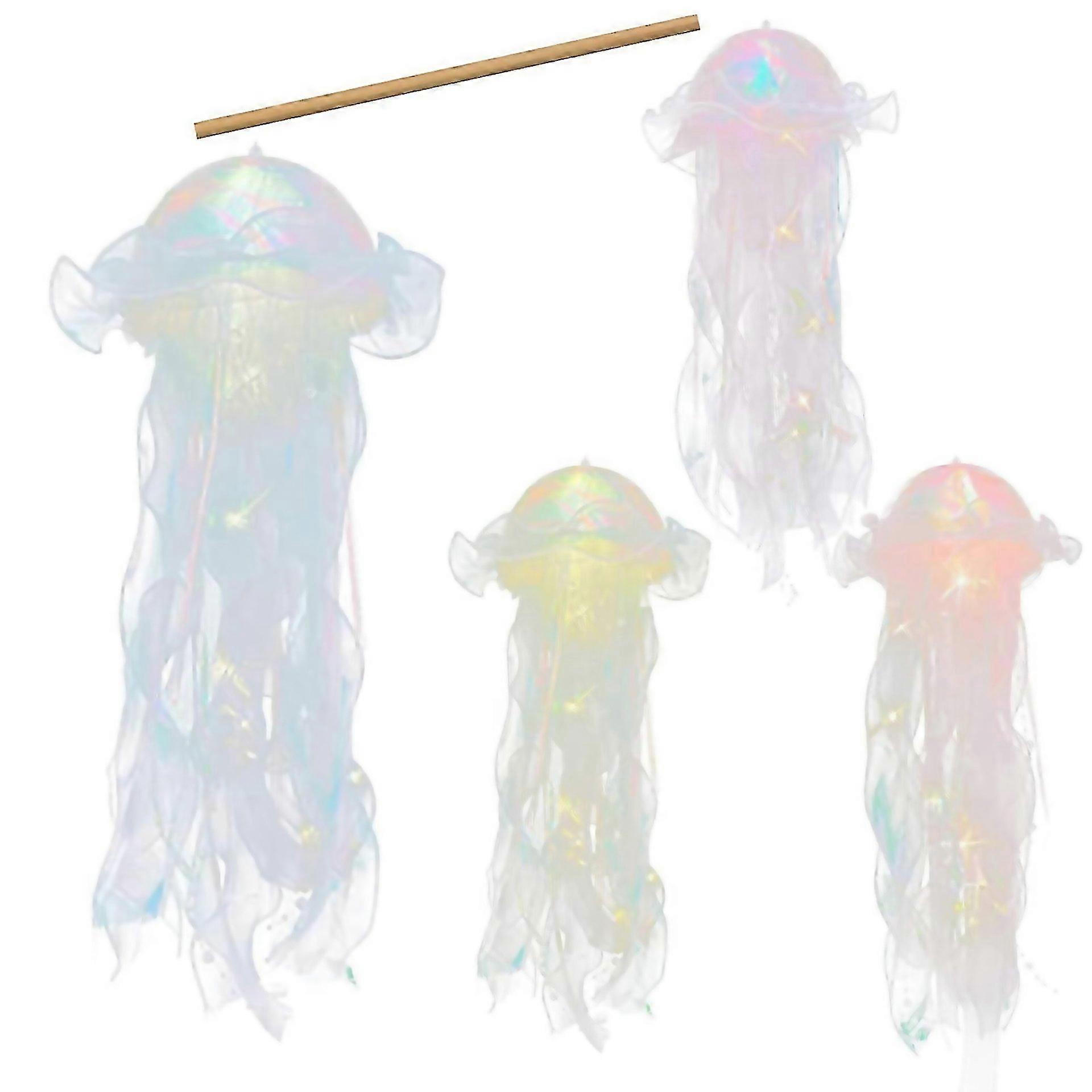 For Led Jellyfish Lantern Set 4pcs Handheld Colorful Night Lights