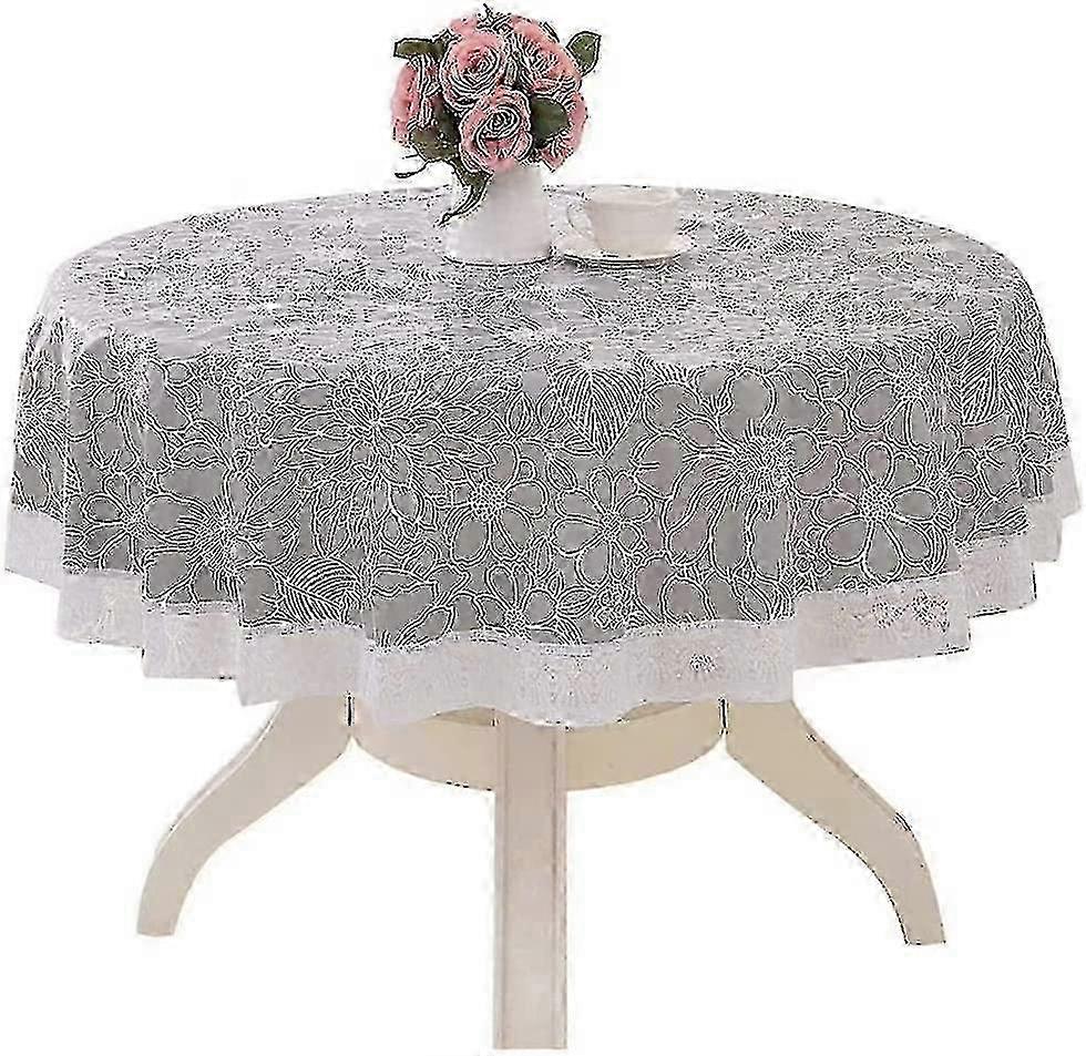 Toalha de Mesa Redonda Impermeável que é Limpa com Pano, Sem Rugas, Resistente a Manchas e Lavável para Sua Casa ou Eventos