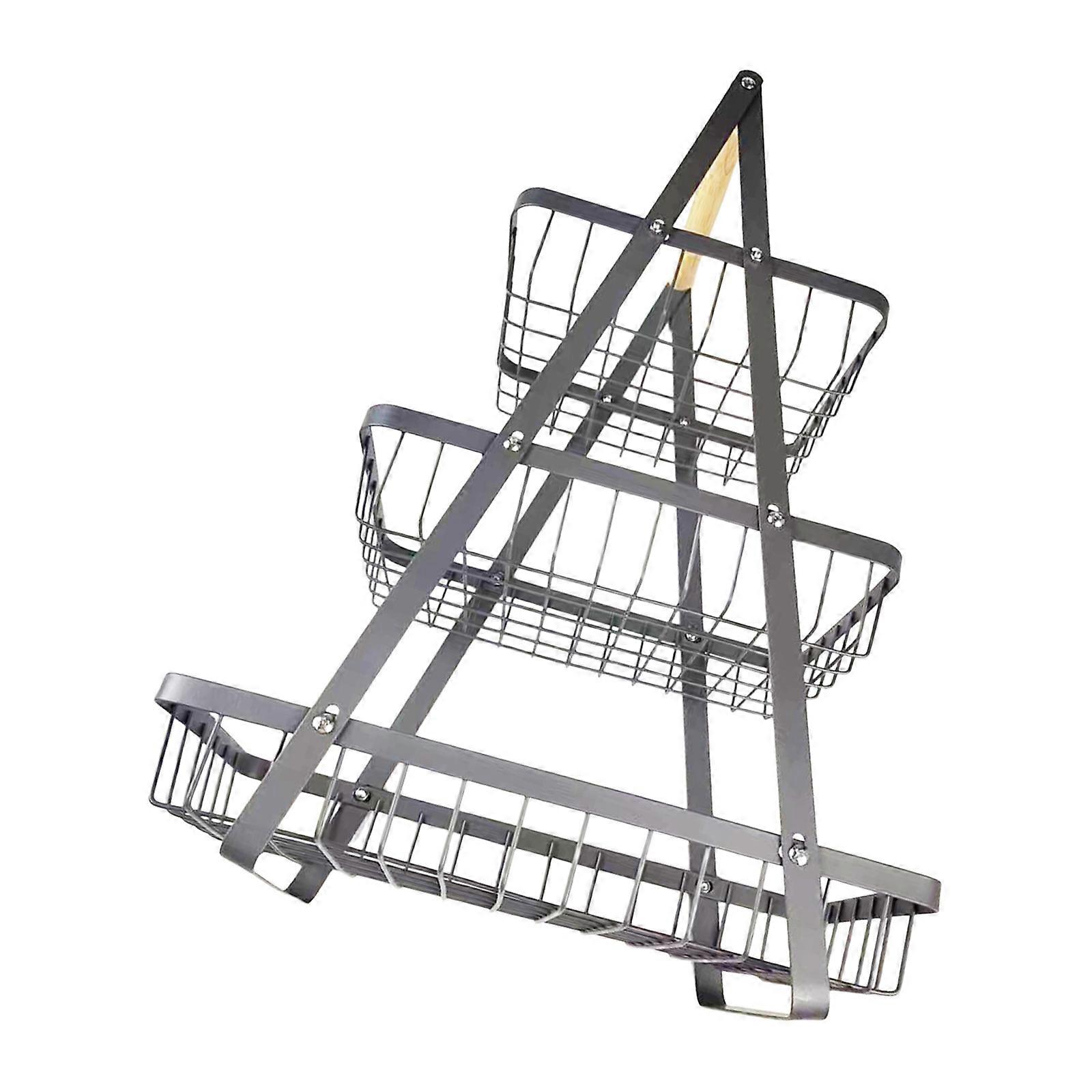 Sturdy Multilevel Kitchen Organizers with Easy Grip Handle Portable Accessory for Household Items Organization Multicolor