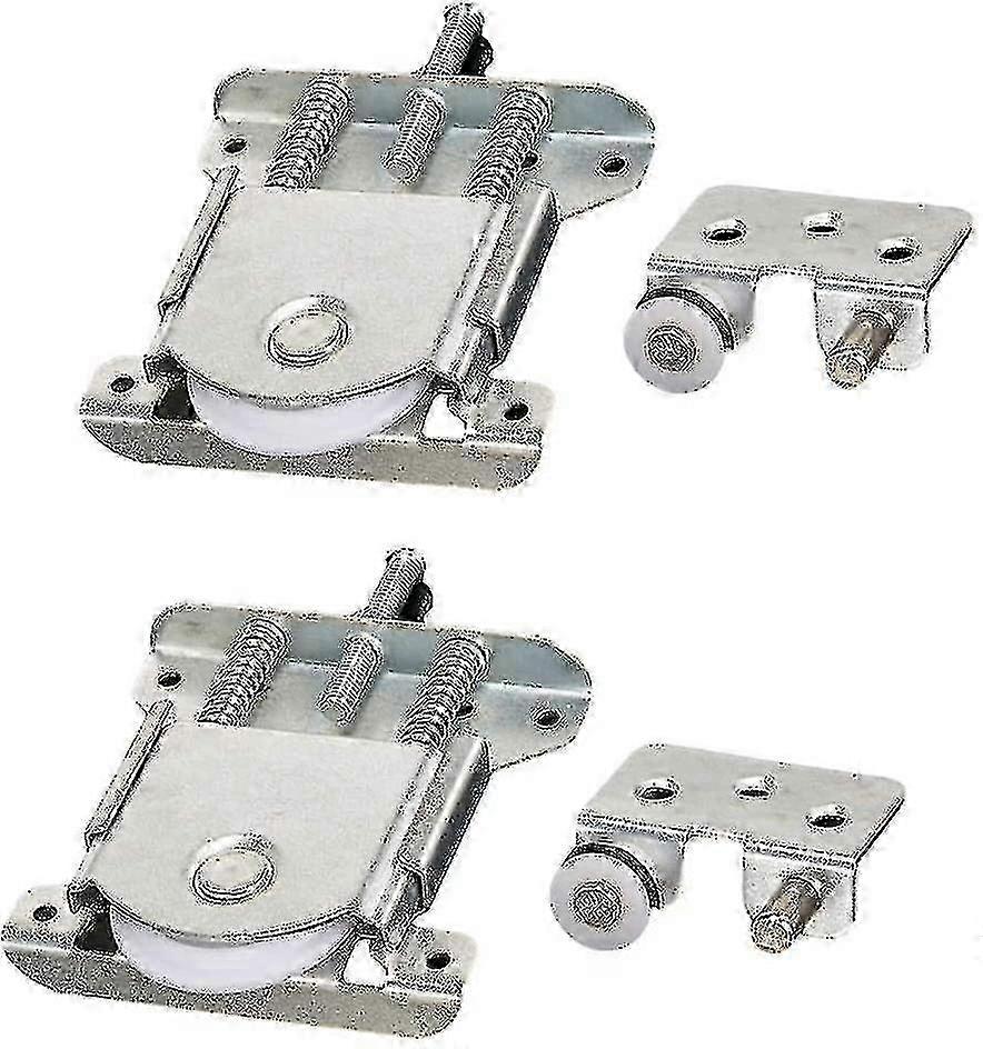 Set Of 2 Sliding Pieces For Wardrobe Door, Wheels, Rollers, Guides With Shock Absorber Pad, Load Capacity 20 Kg f74