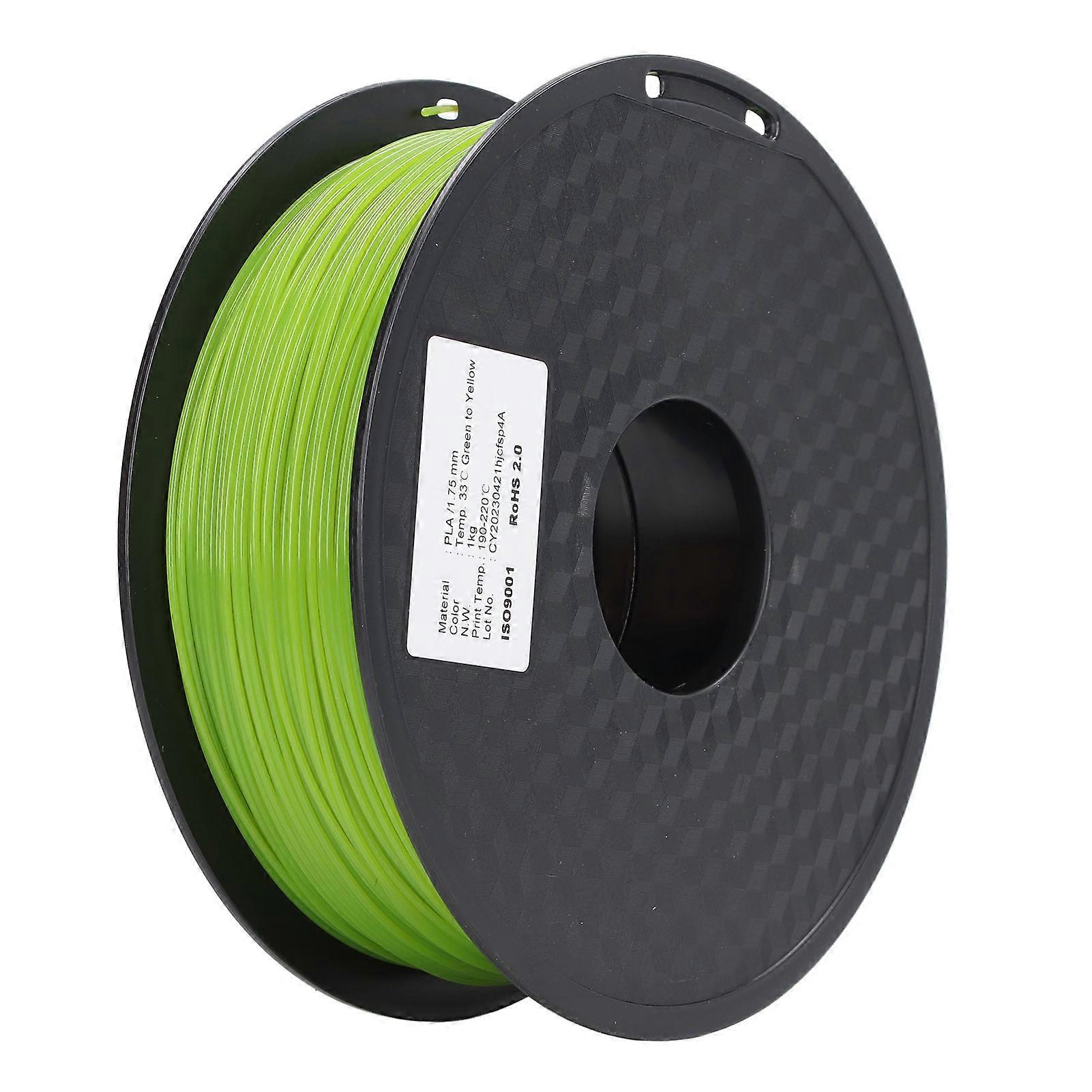 Thermochromic 3D Printer Filament: Green To Yellow with Good Layer Adhesion
