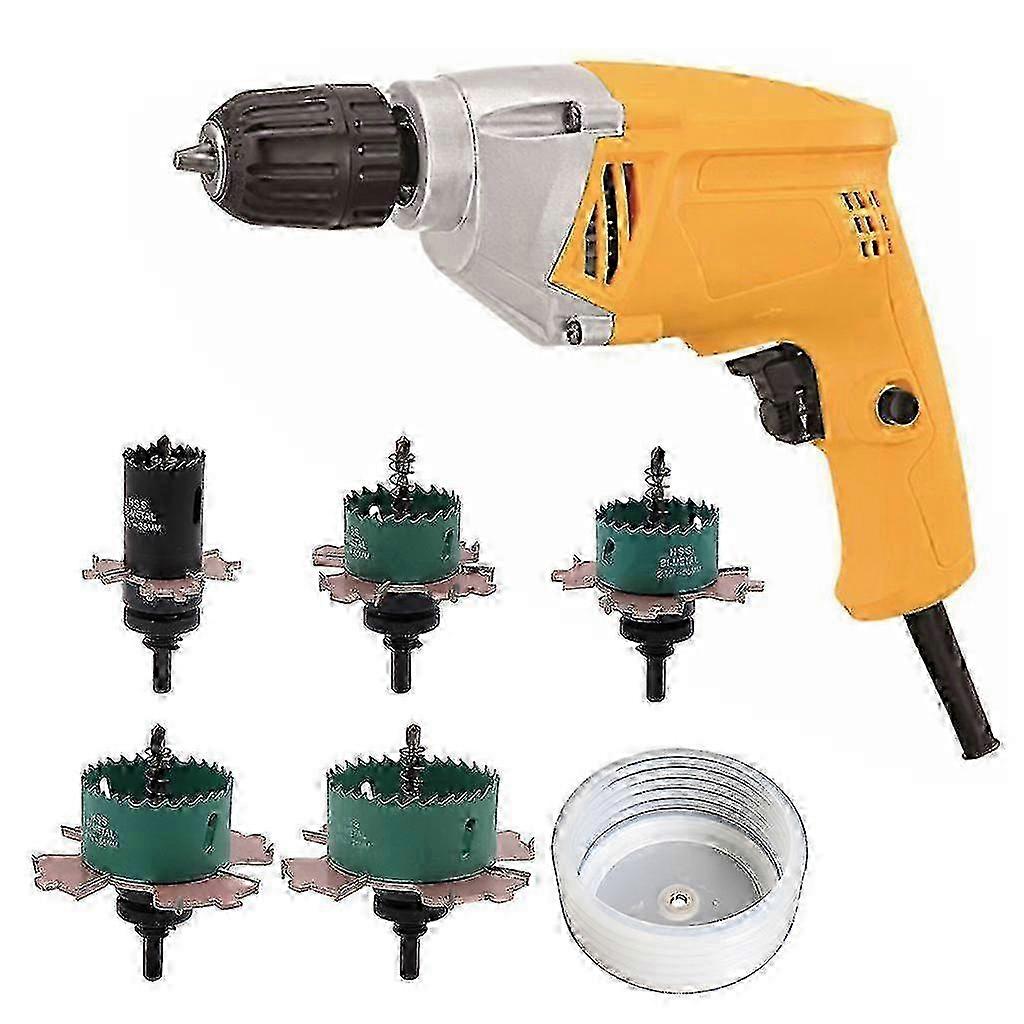 Drill bit set for smooth gypsum board hole cutting